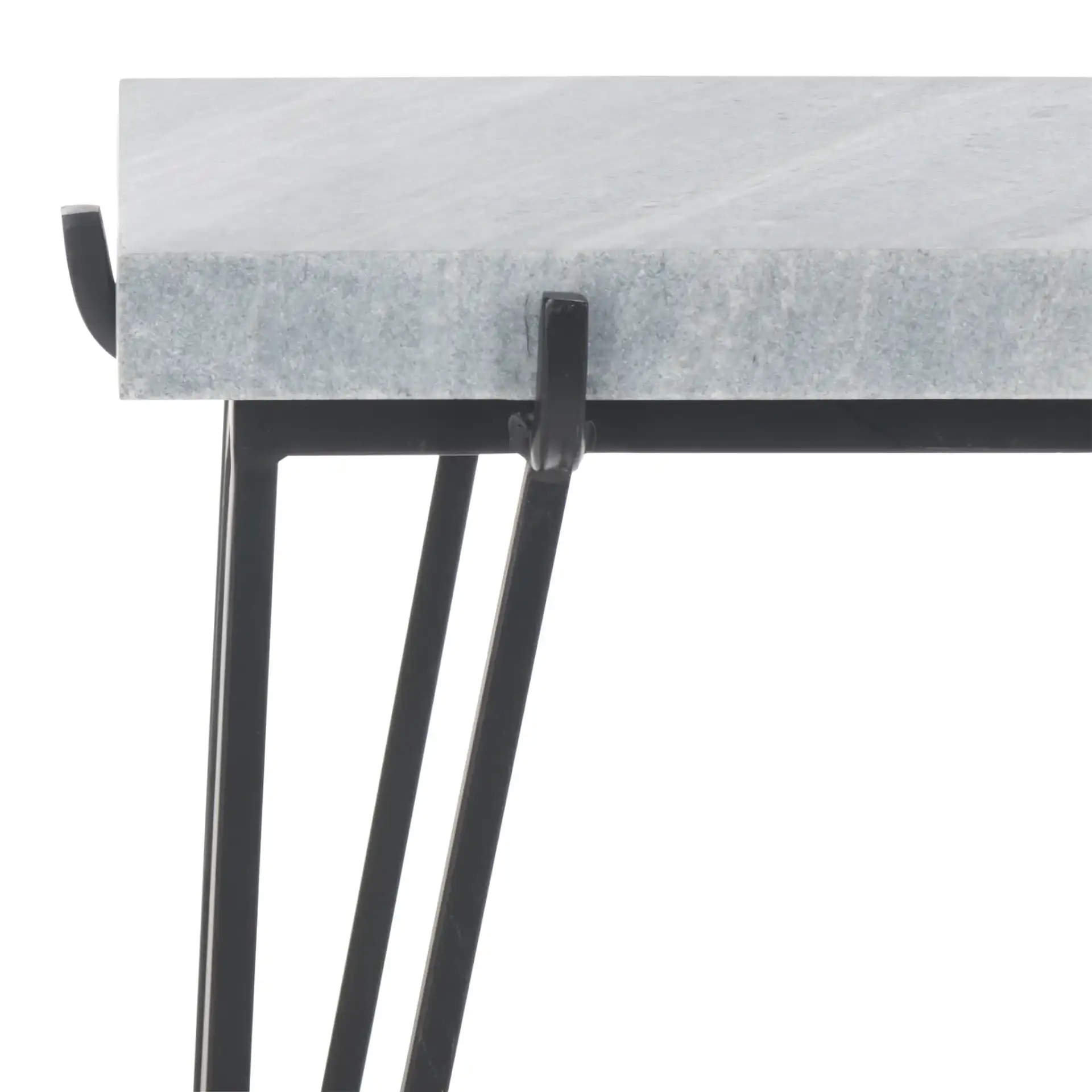 Rolf Marble Side Table in Gray White / Black in a styled room