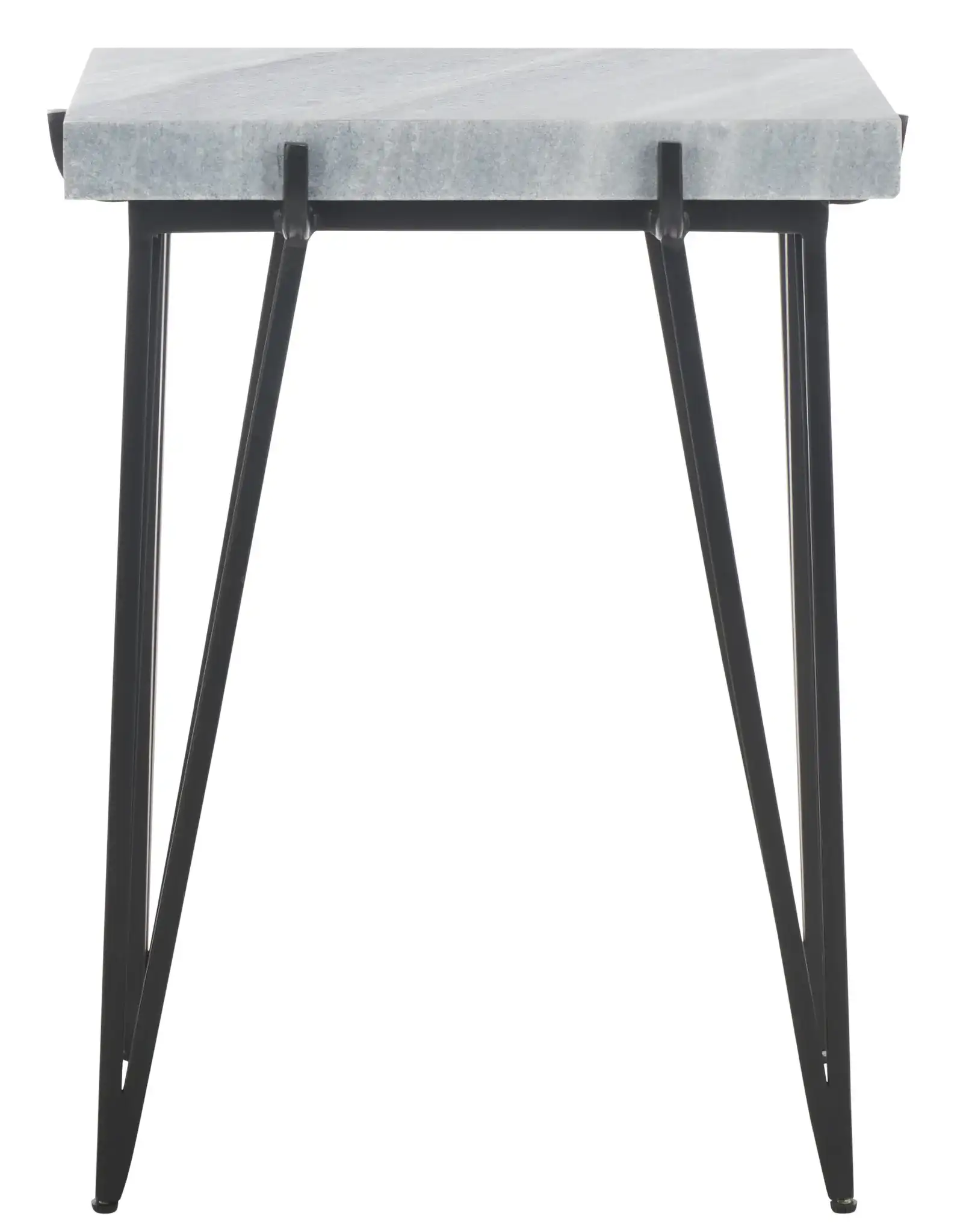 Rolf Marble Side Table in Gray White / Black
