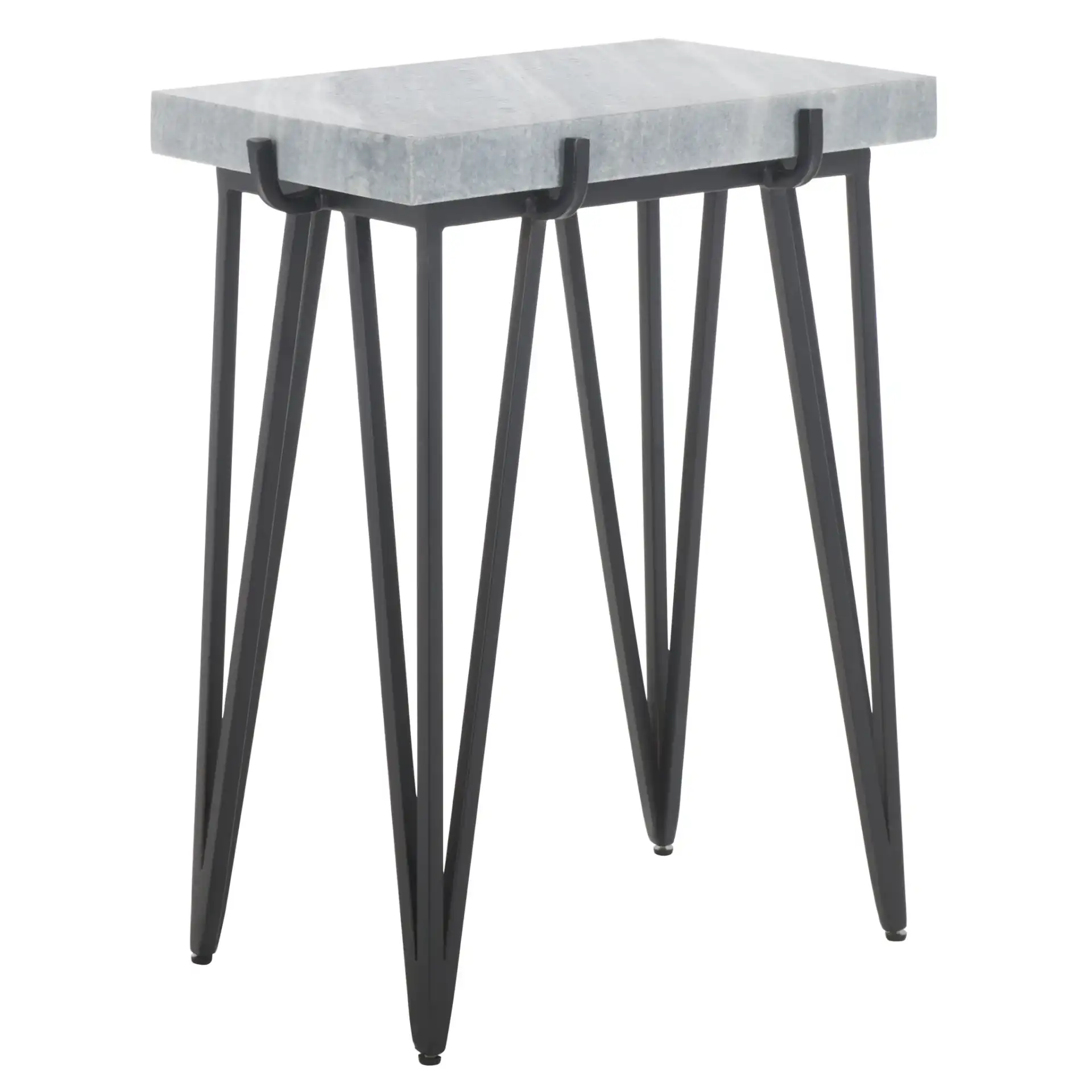 Rolf Marble Side Table in Gray White / Black, detail view