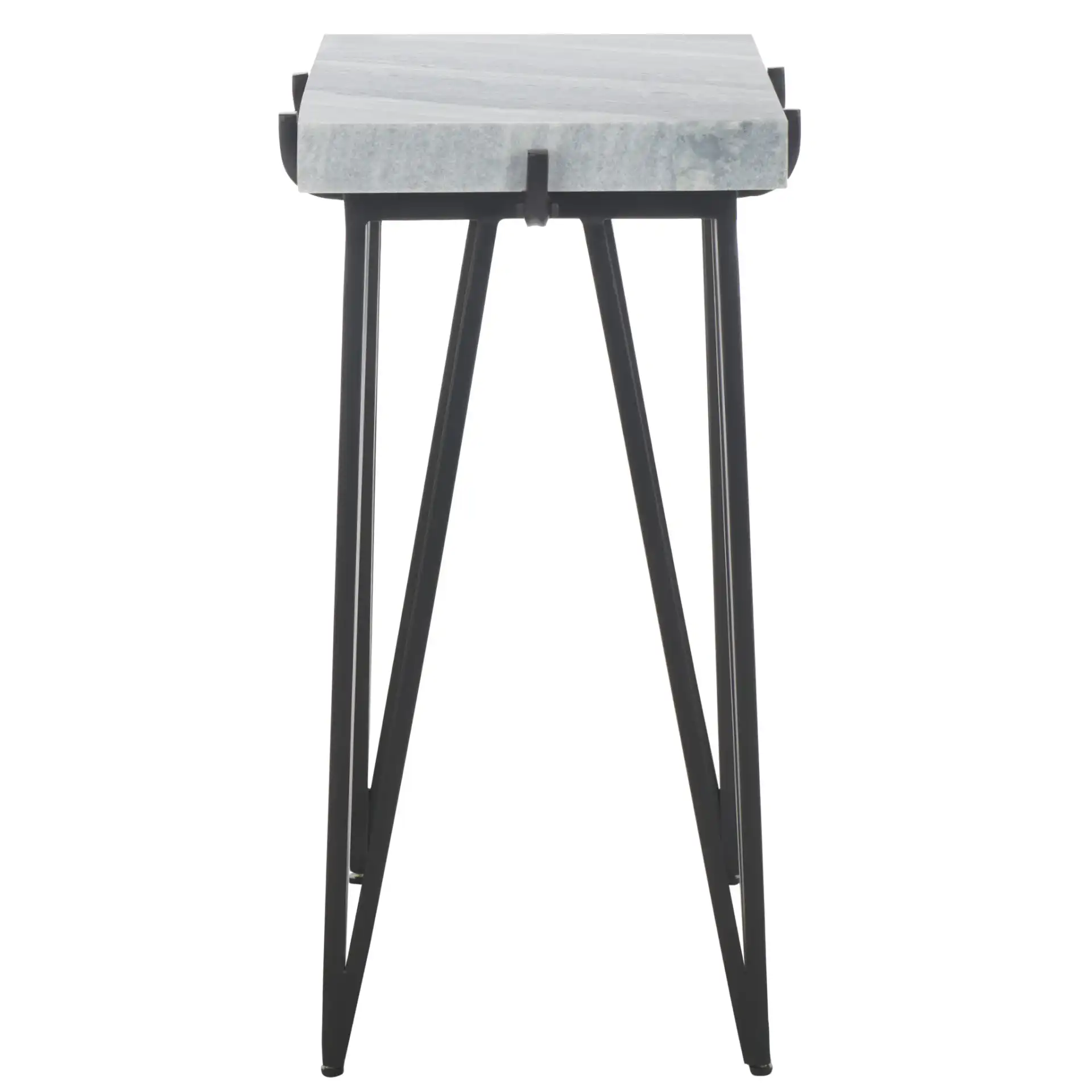 Rolf Marble Side Table in Gray White / Black, detail view