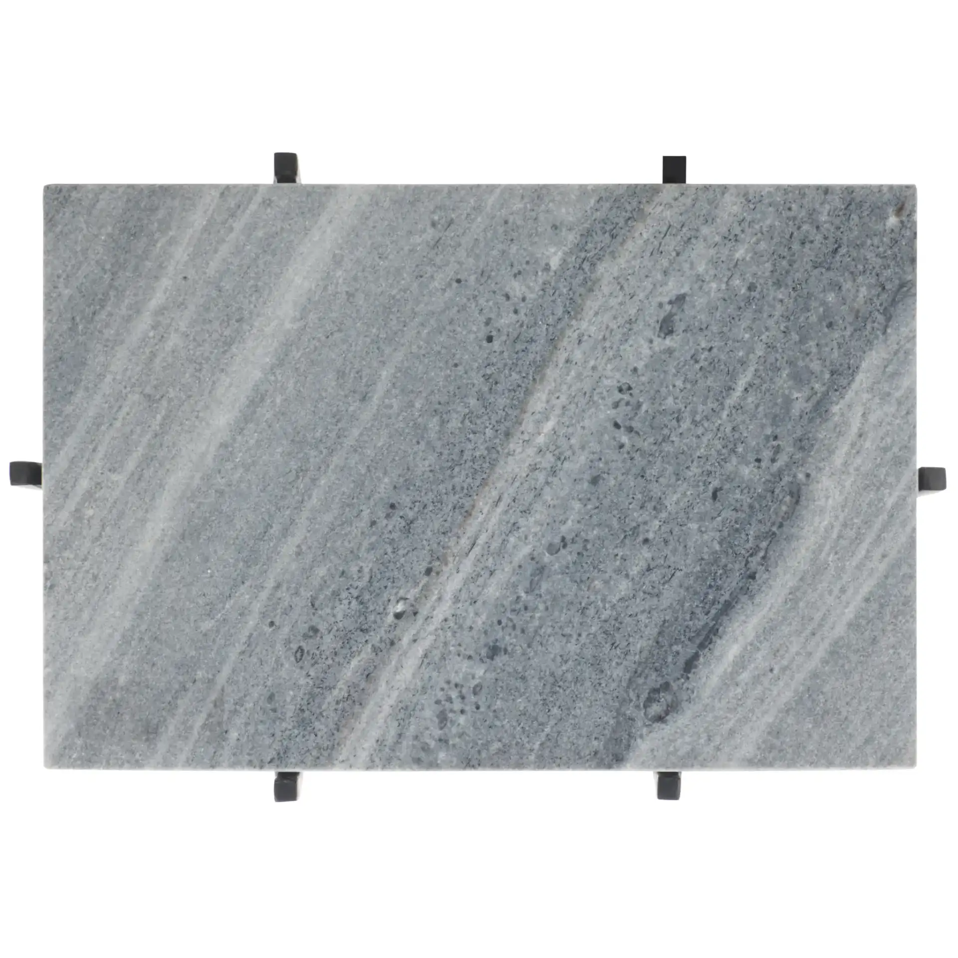 Rolf Marble Side Table in Gray White / Black, detail view