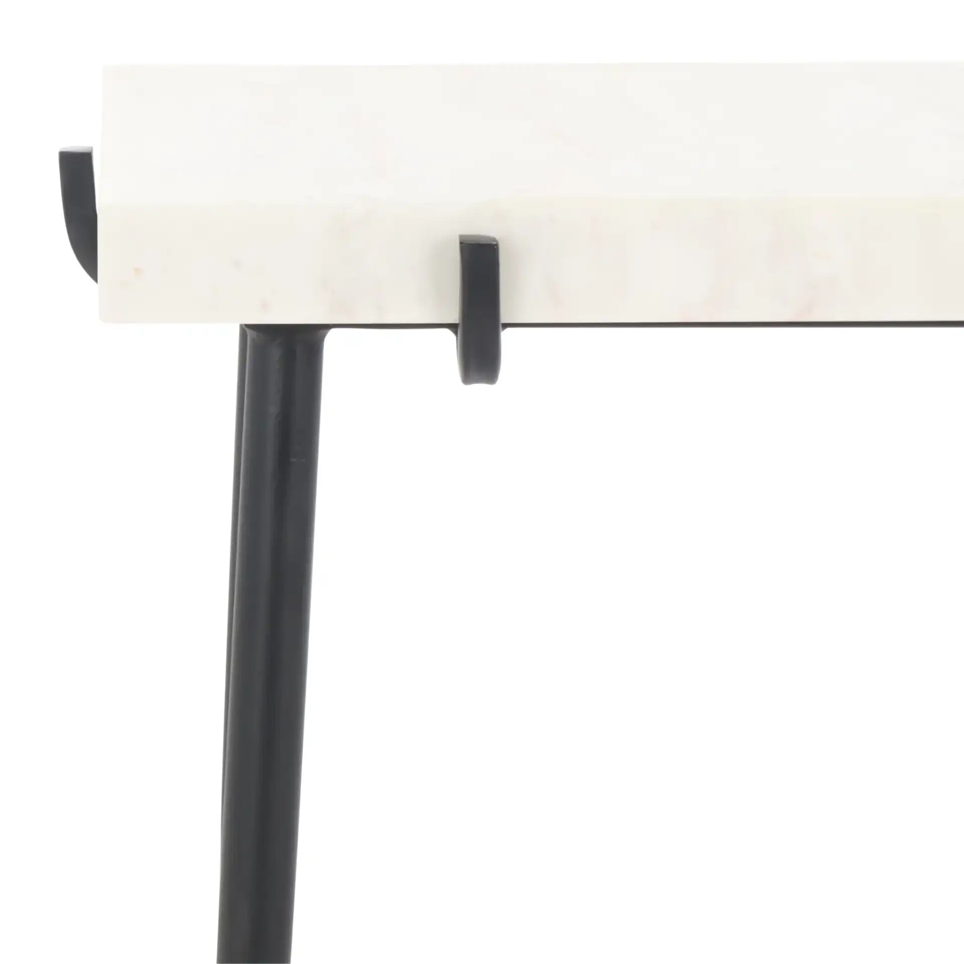 Bremen Marble Side Table in White / Black in a styled room
