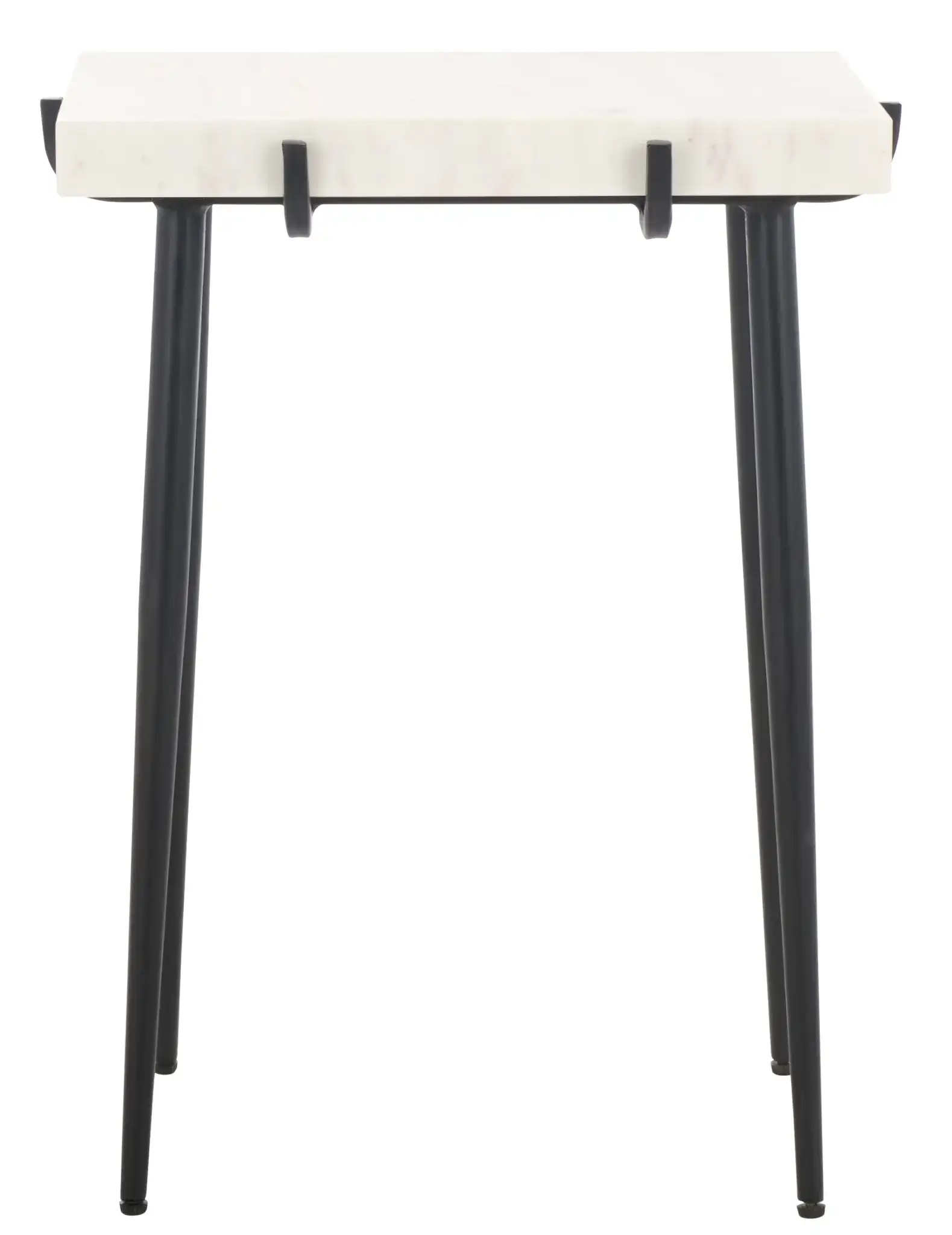 Bremen Marble Side Table in White / Black