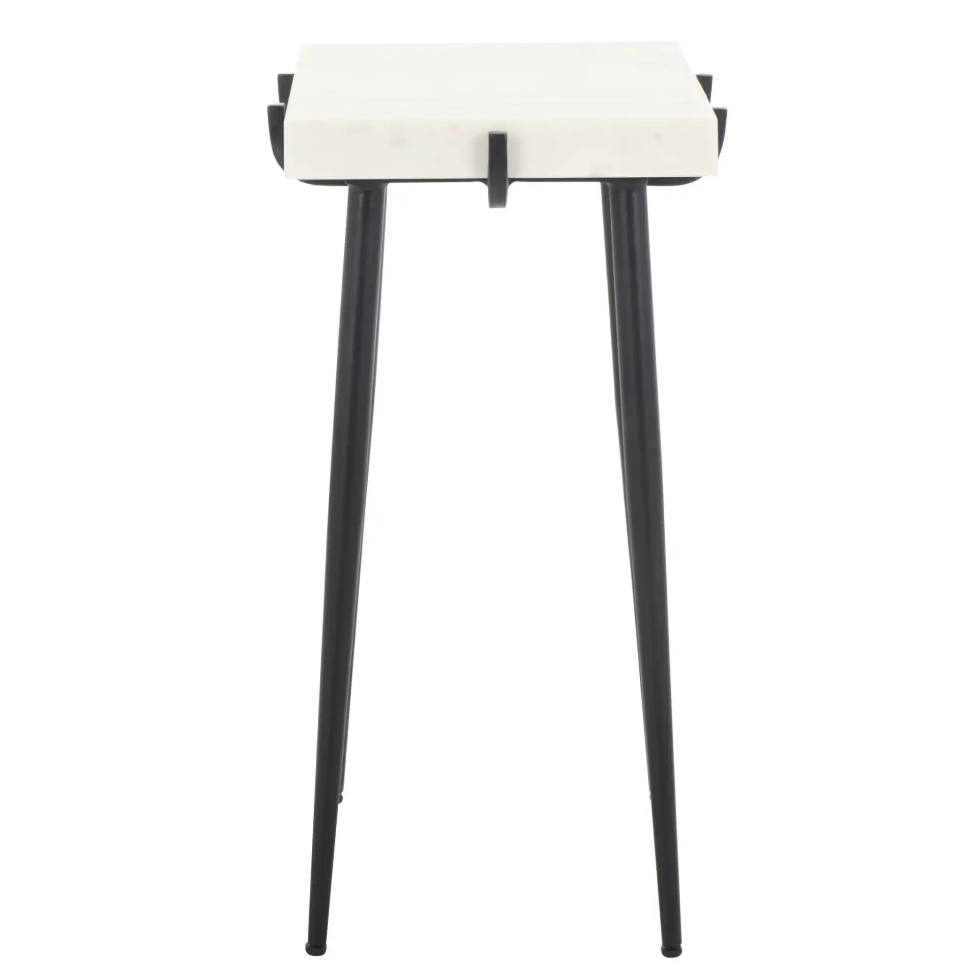 Bremen Marble Side Table in White / Black, detail view