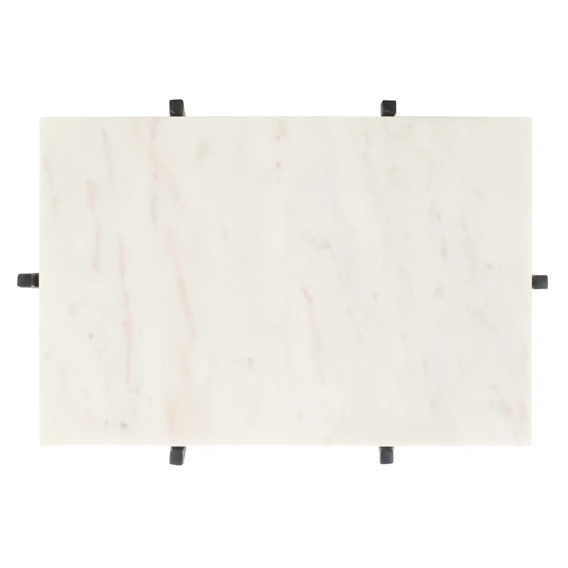 Bremen Marble Side Table in White / Black, detail view
