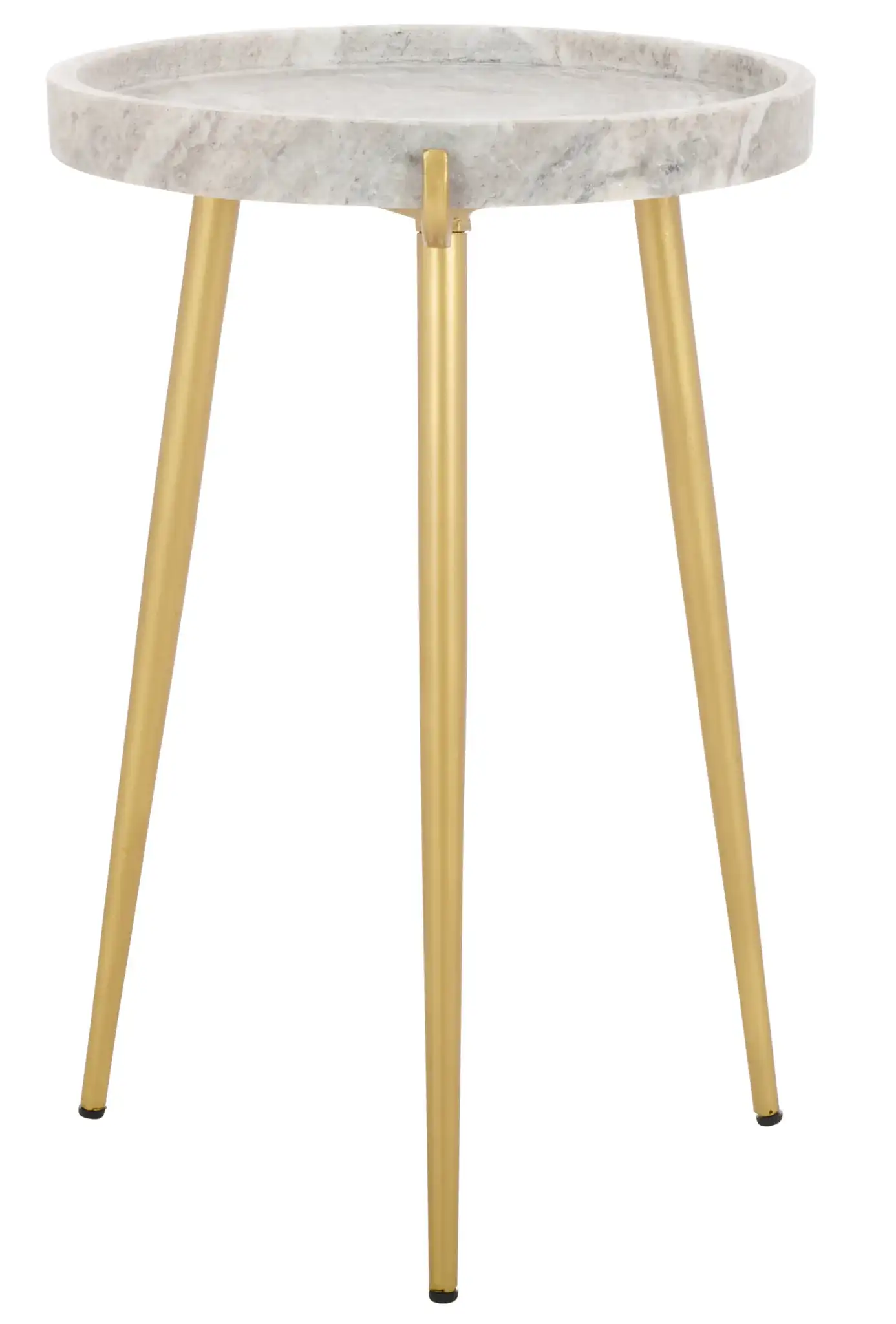 Bonn Marble Side Table in Brown Gray / Gold