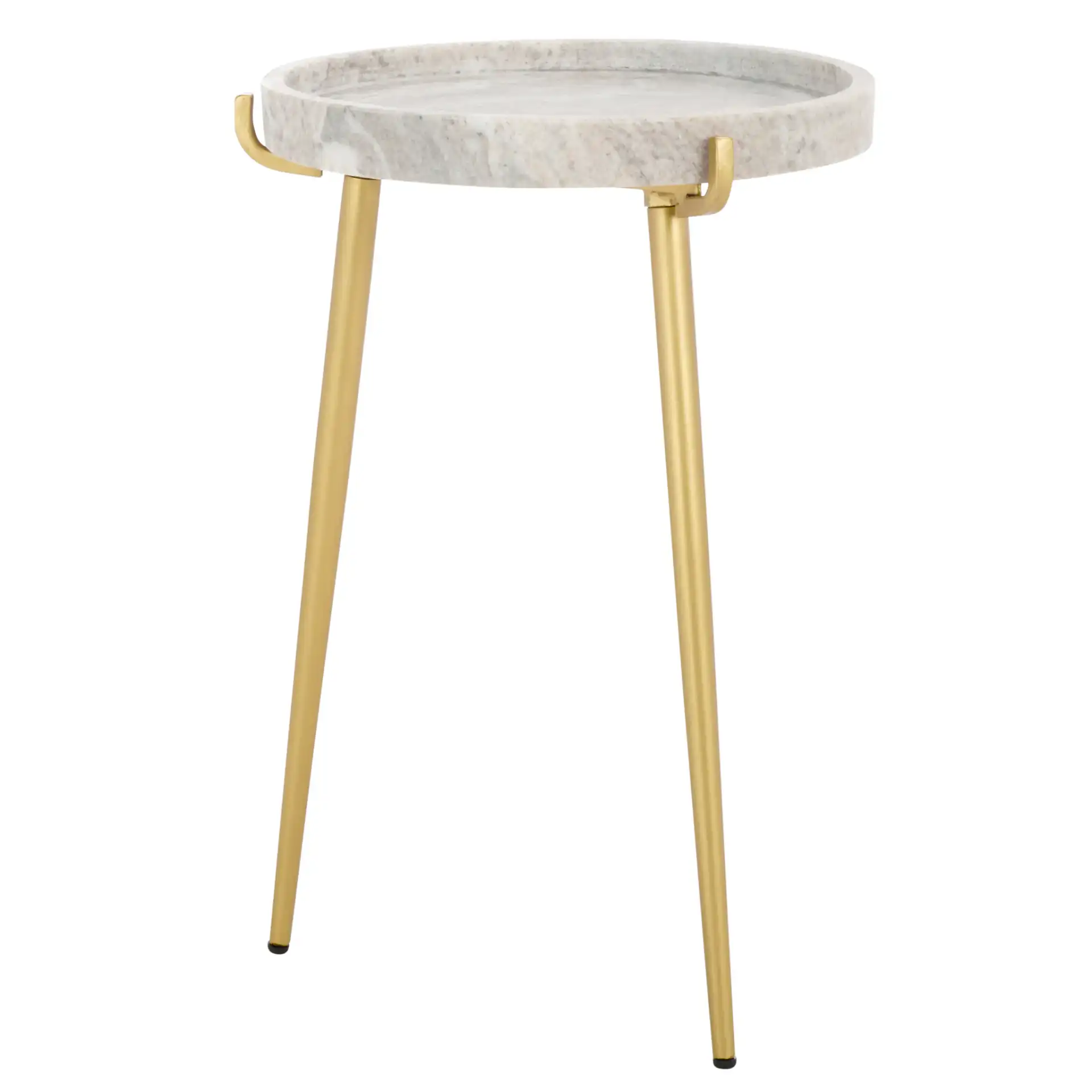 Bonn Marble Side Table in Brown Gray / Gold, detail view