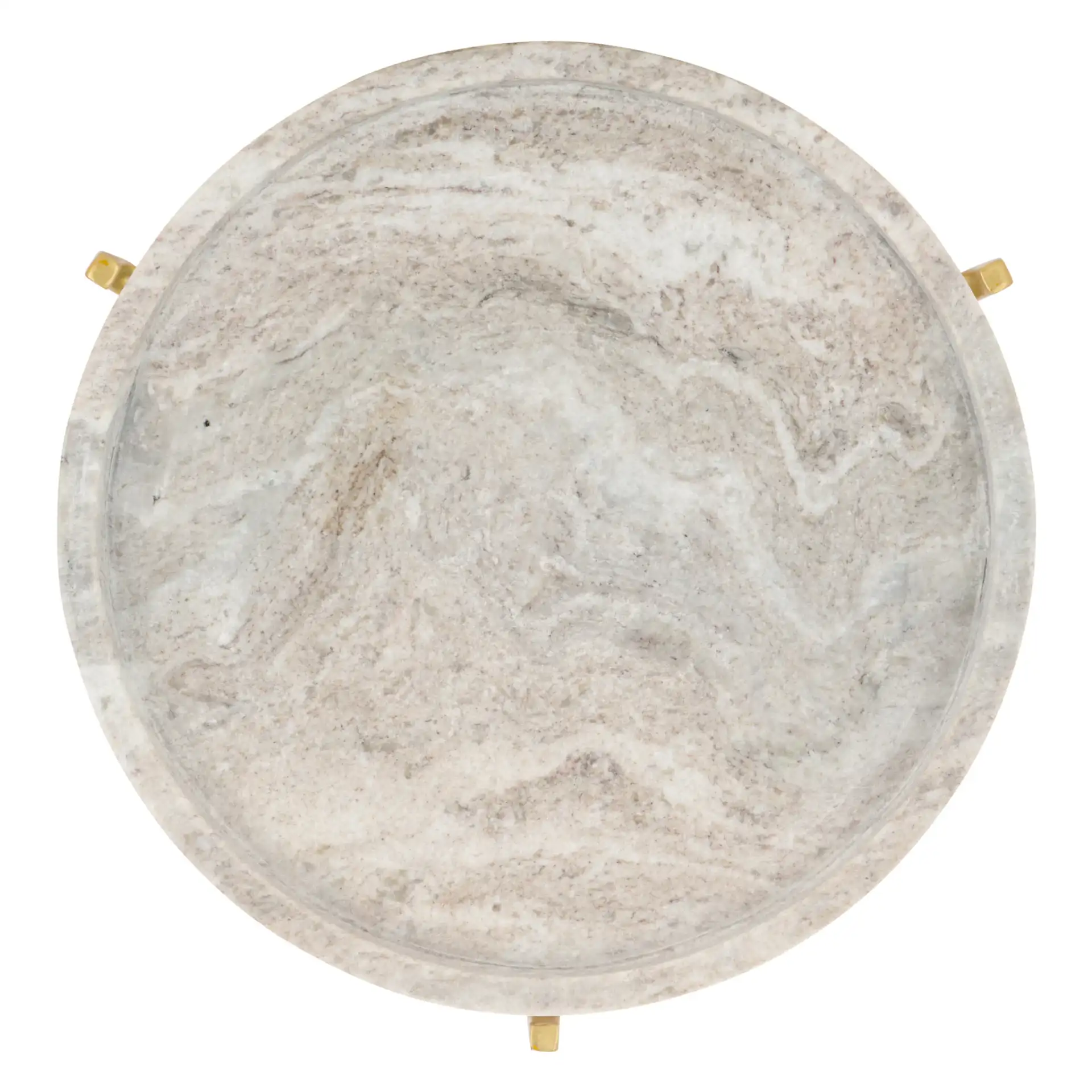 Bonn Marble Side Table in Brown Gray / Gold, detail view