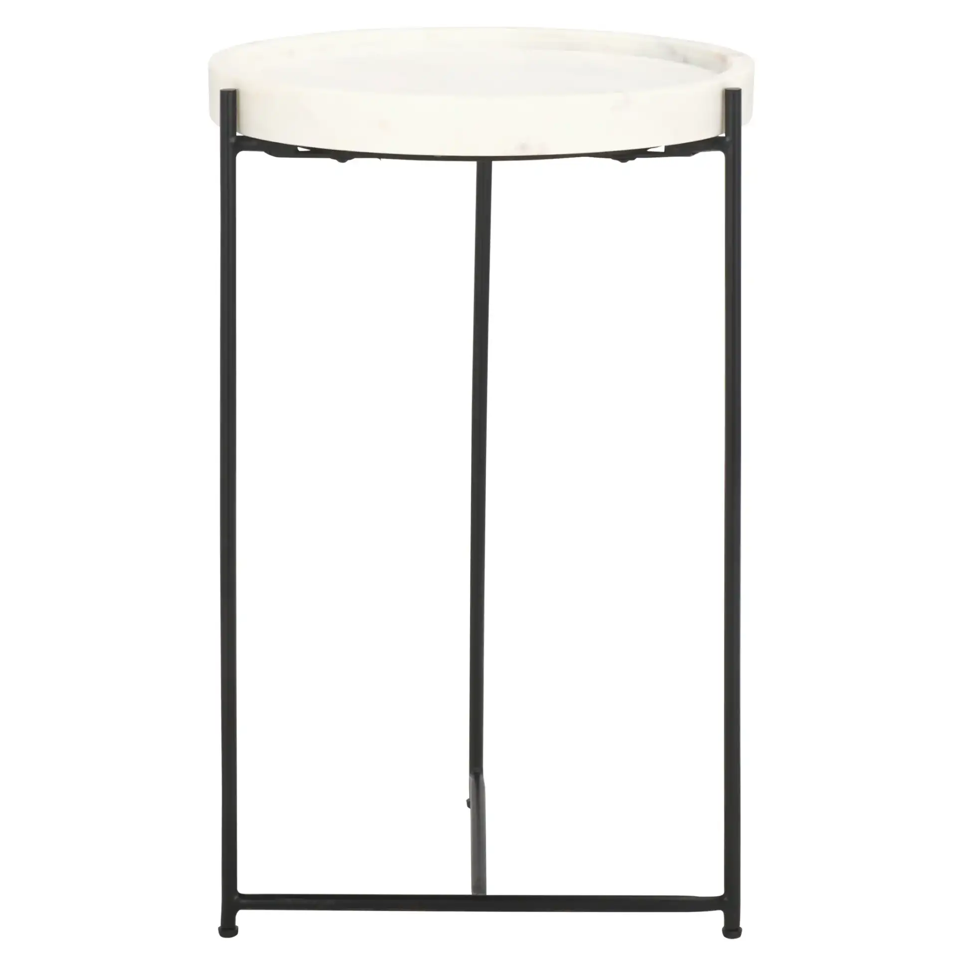Bavaria Marble Side Table in White / Black, detail view