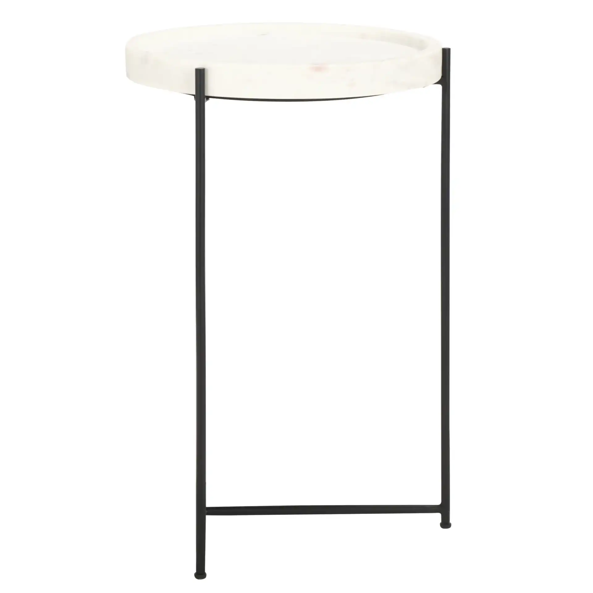 Bavaria Marble Side Table in White / Black, detail view