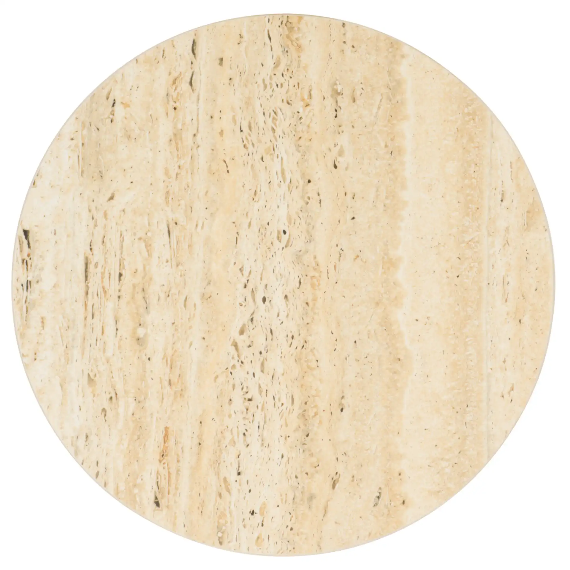 Saxony Travertine Side Table in Beige / Black, detail view