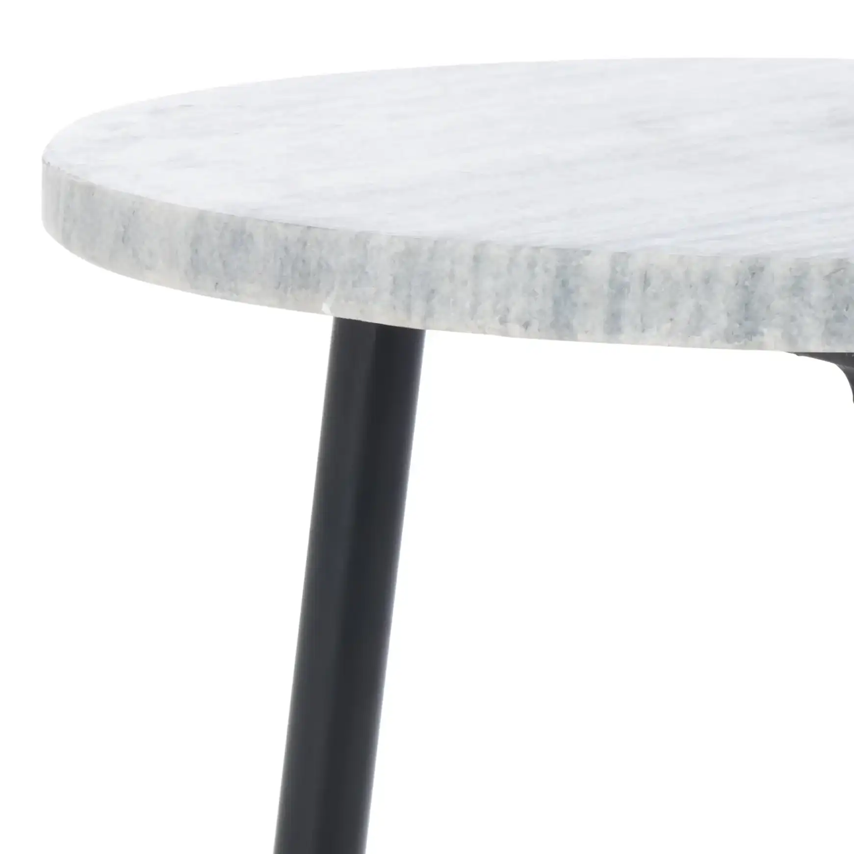Hesse Marble Side Table in Gray / Black in a styled room