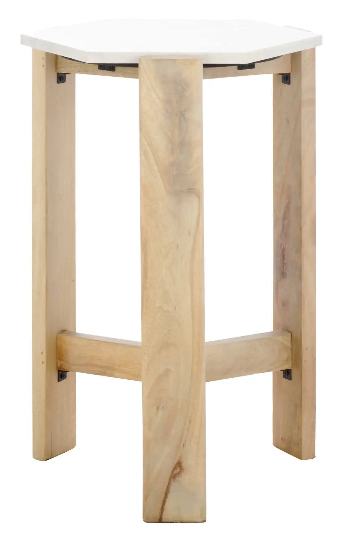 Pisa Marble Side Table in White / Natural