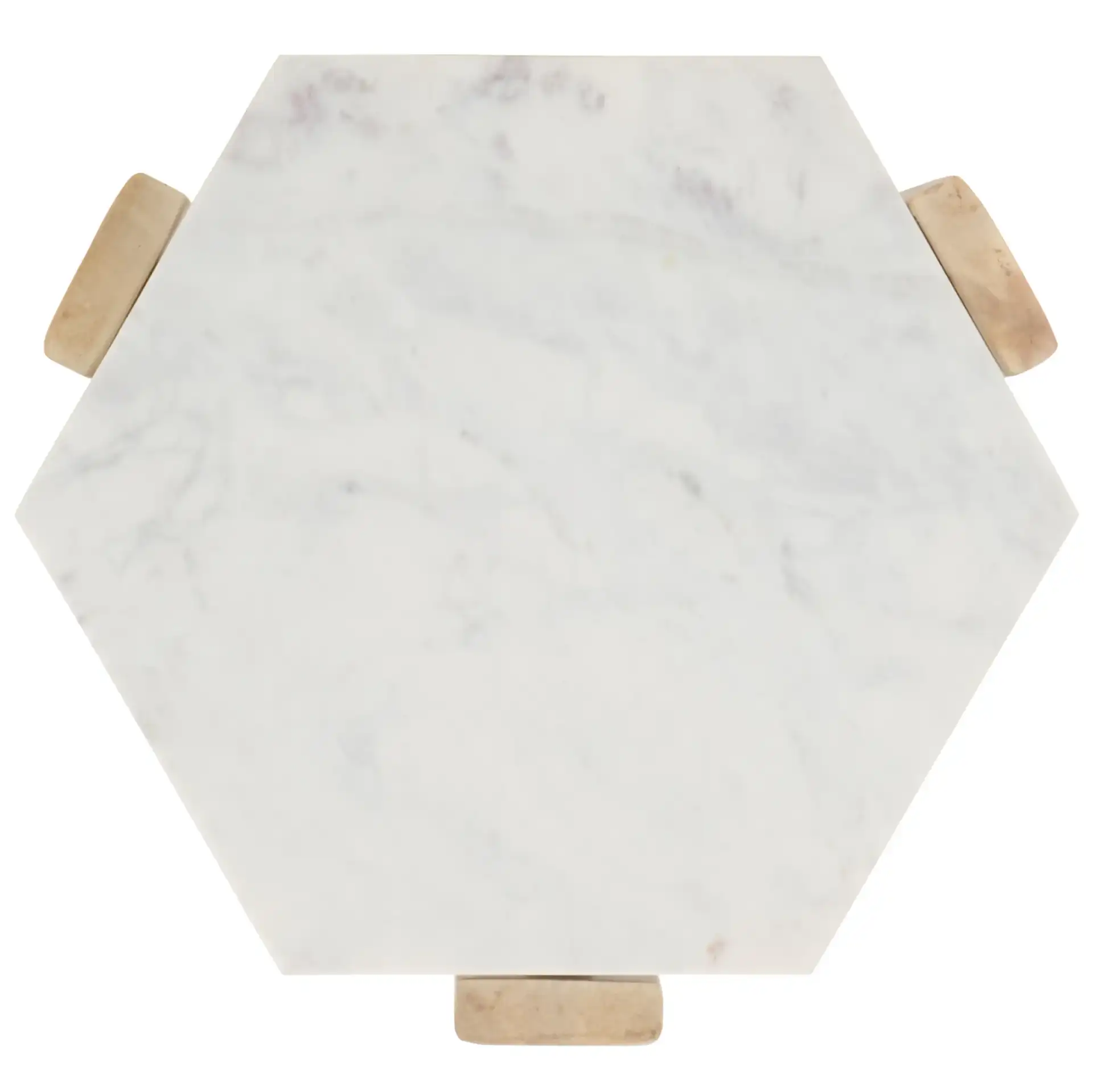 Pisa Marble Side Table in White / Natural, detail view