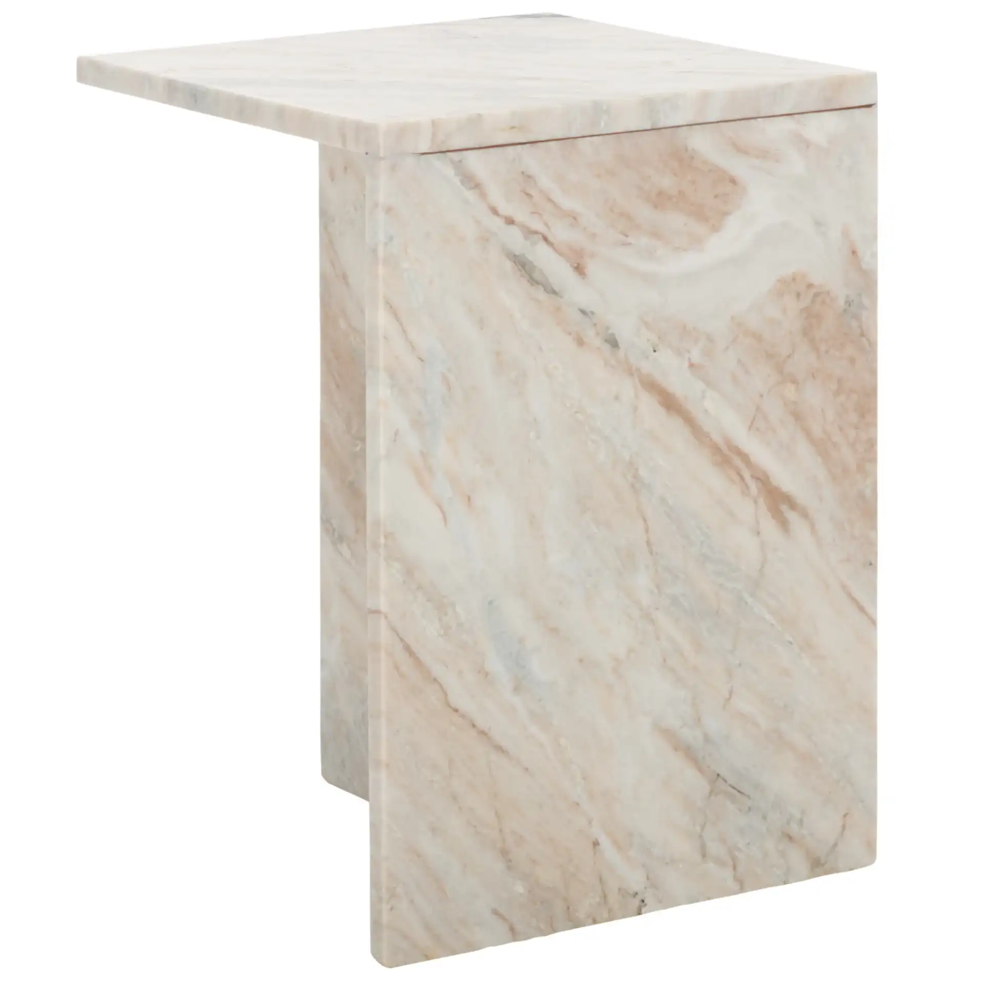 Udo T Marble Side Table in Brown Gray, detail view