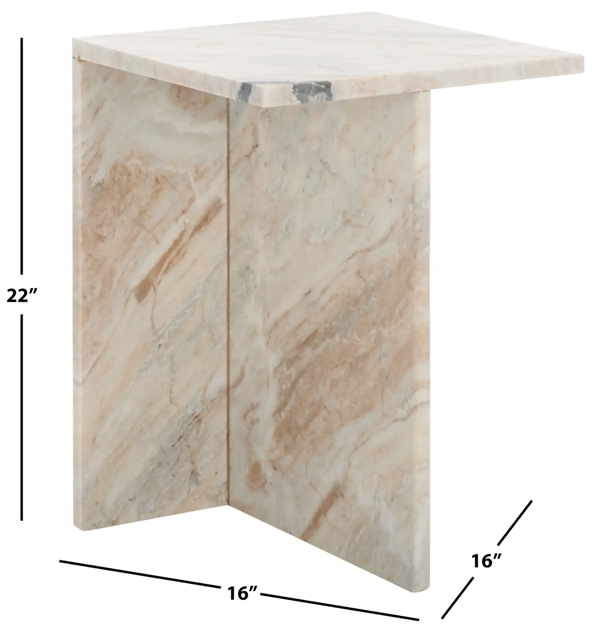 Udo T Marble Side Table in Brown Gray, detail view
