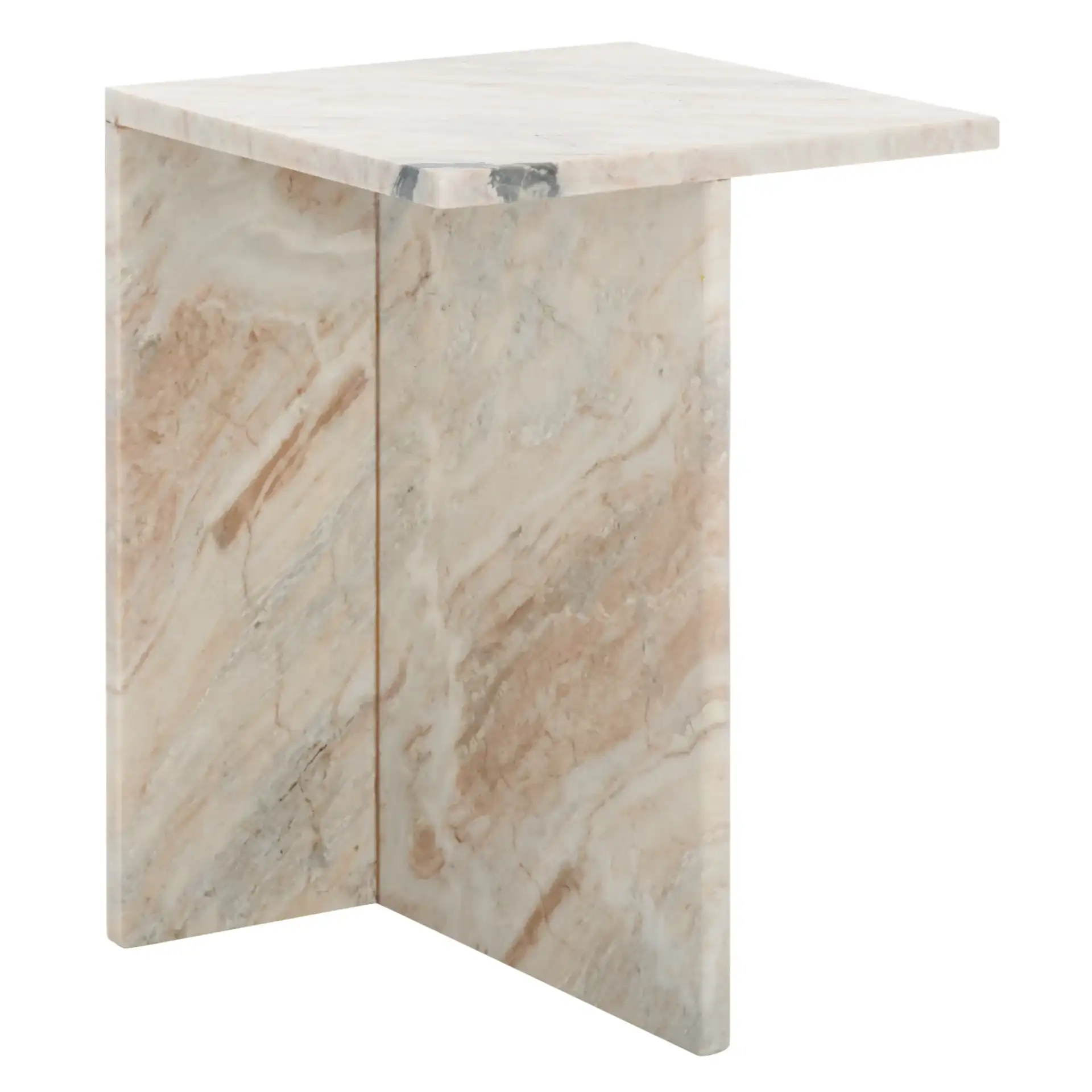 Udo T Marble Side Table in Brown Gray, detail view