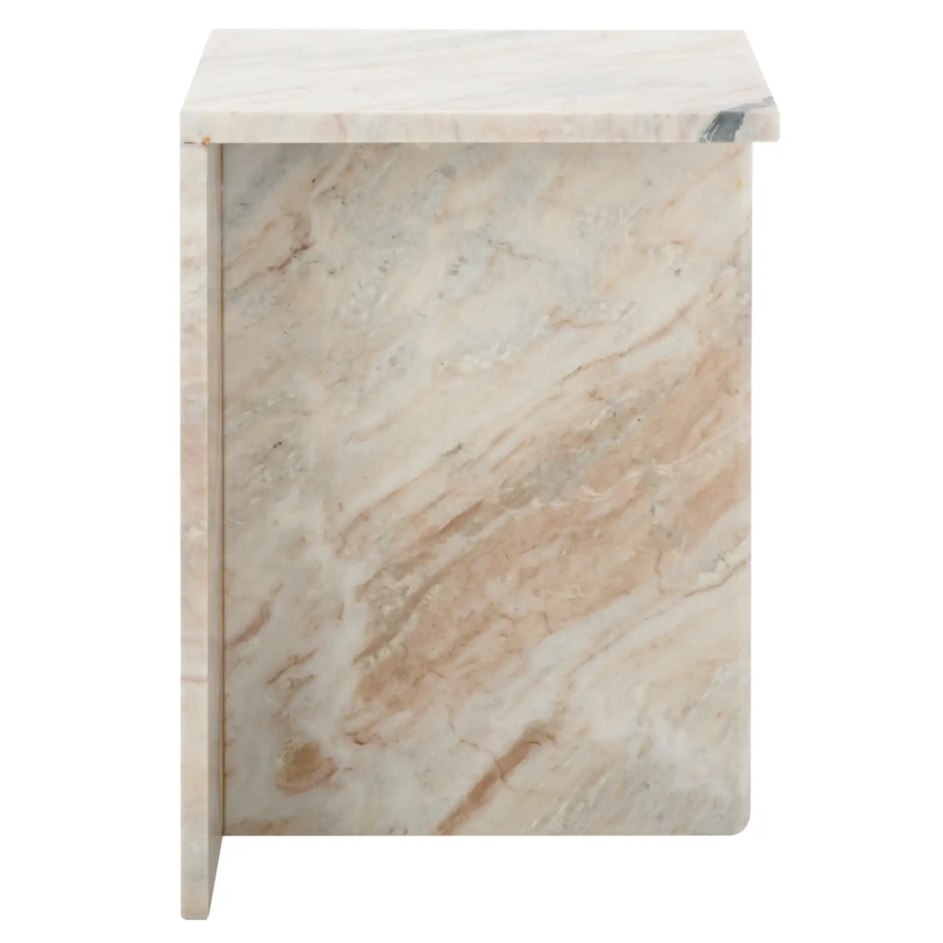 Udo T Marble Side Table in Brown Gray, detail view