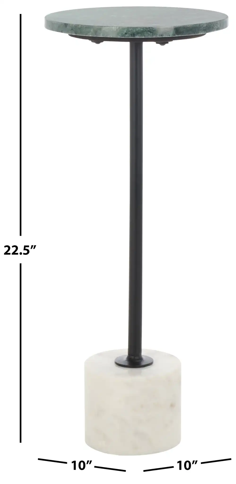 Karik Round Side Table in Dark Green / Black, detail view