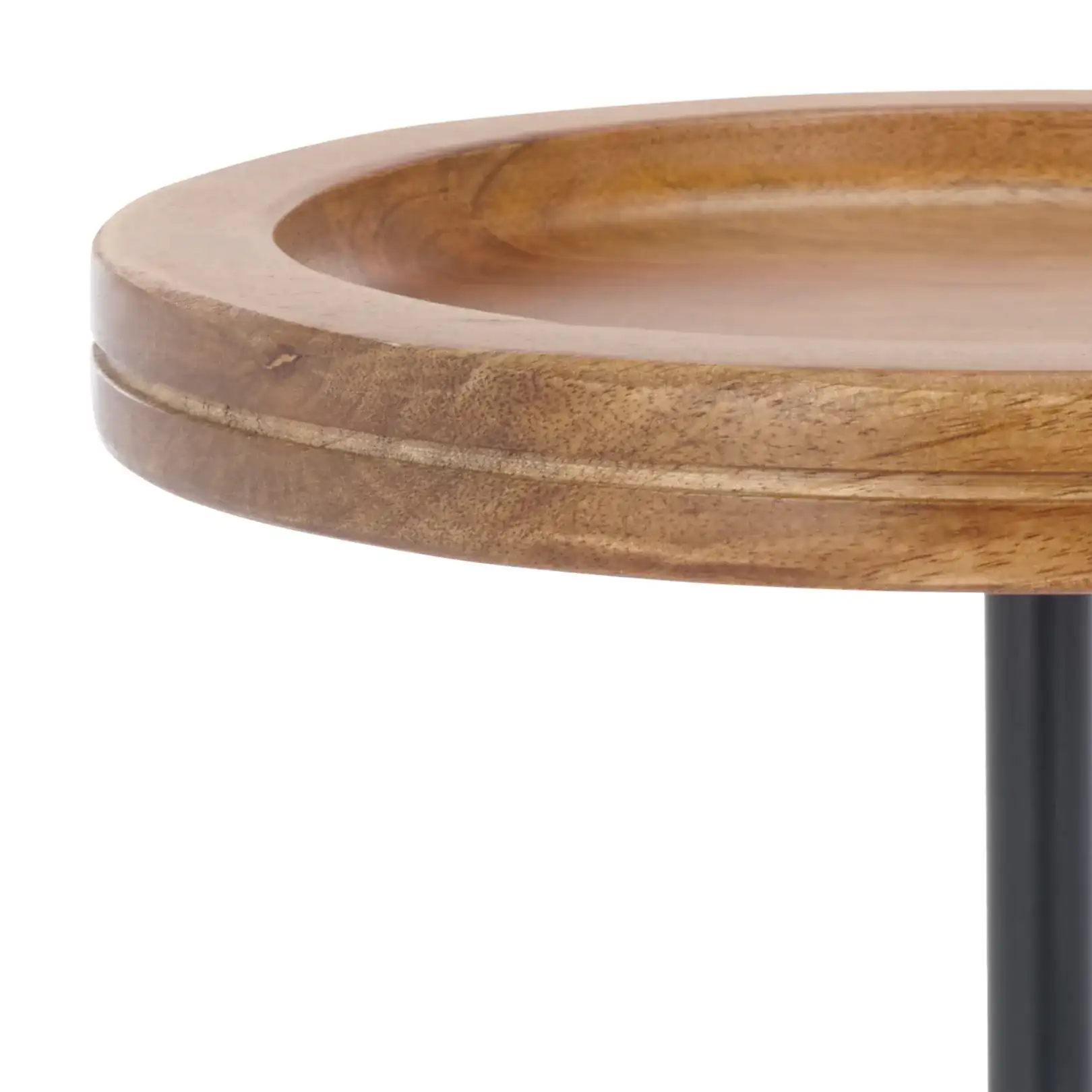 Elisabeth Round Side Table in Brown / Black in a styled room