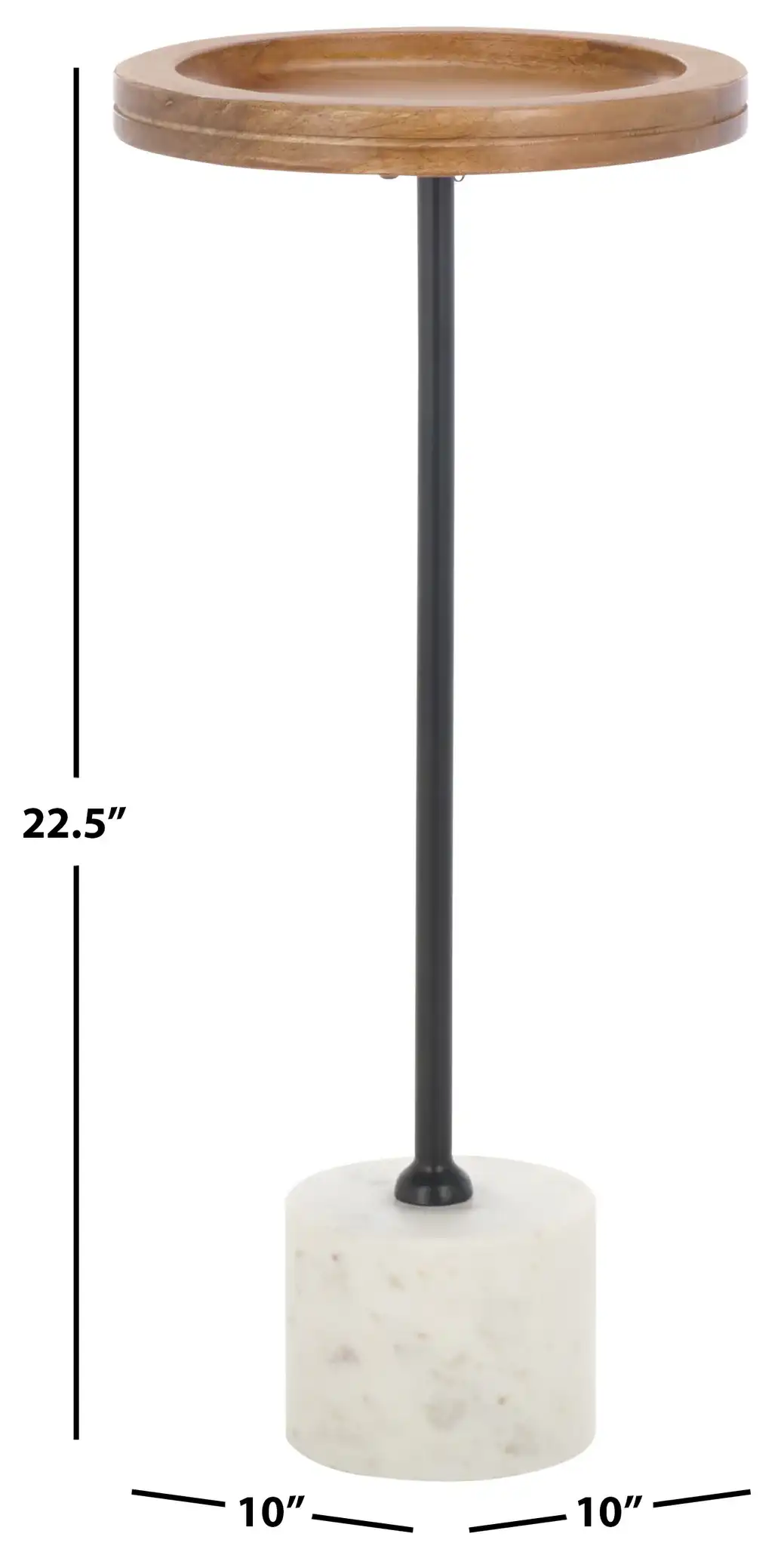 Elisabeth Round Side Table in Brown / Black, detail view