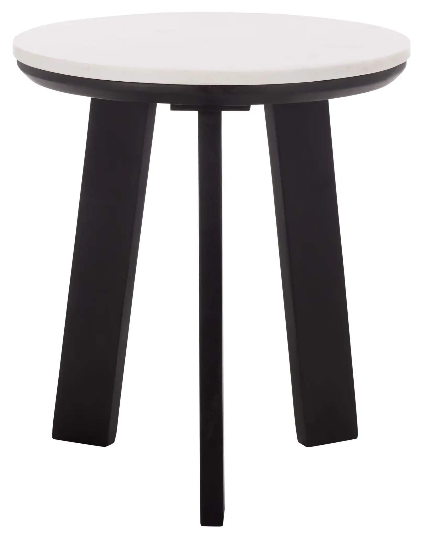 Sanji Round Accent Table in White / Black