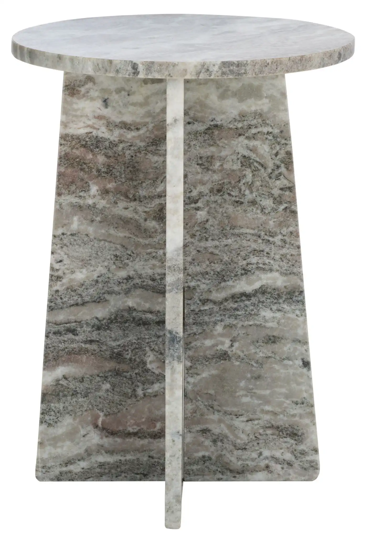 Mariabelle Marble Side Table in Gray / Green