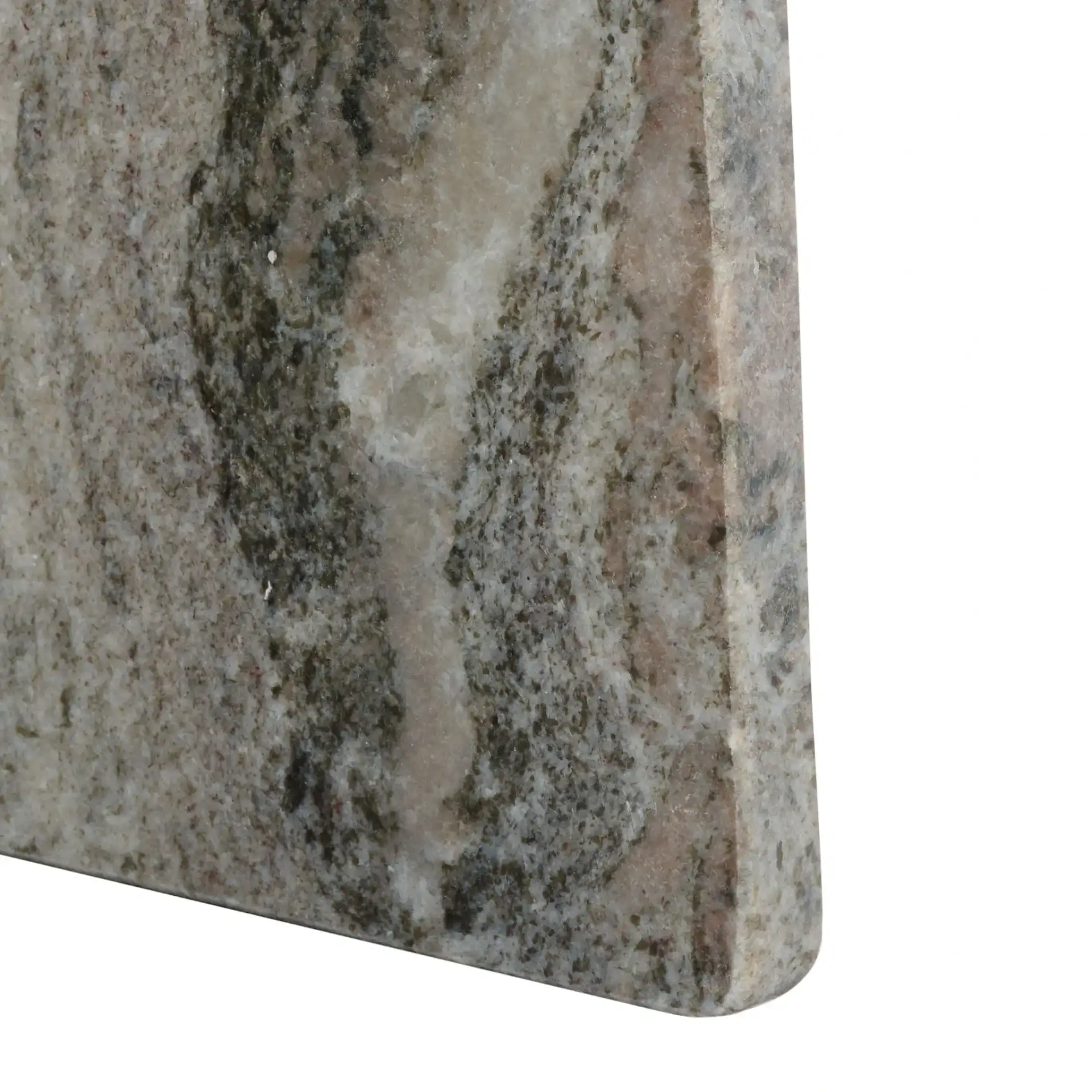 Mariabelle Marble Side Table in Gray / Green, detail view