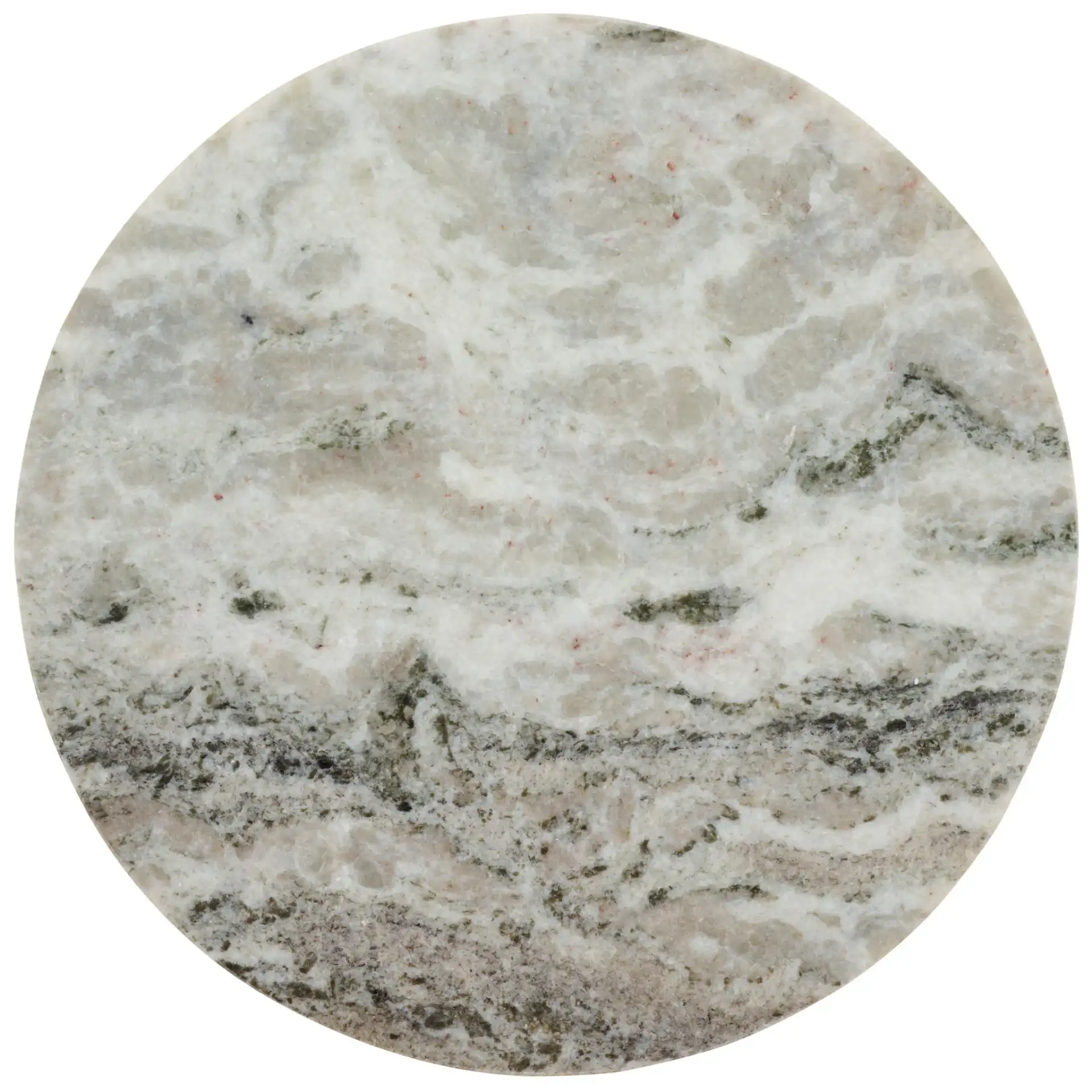 Mariabelle Marble Side Table in Gray / Green, detail view