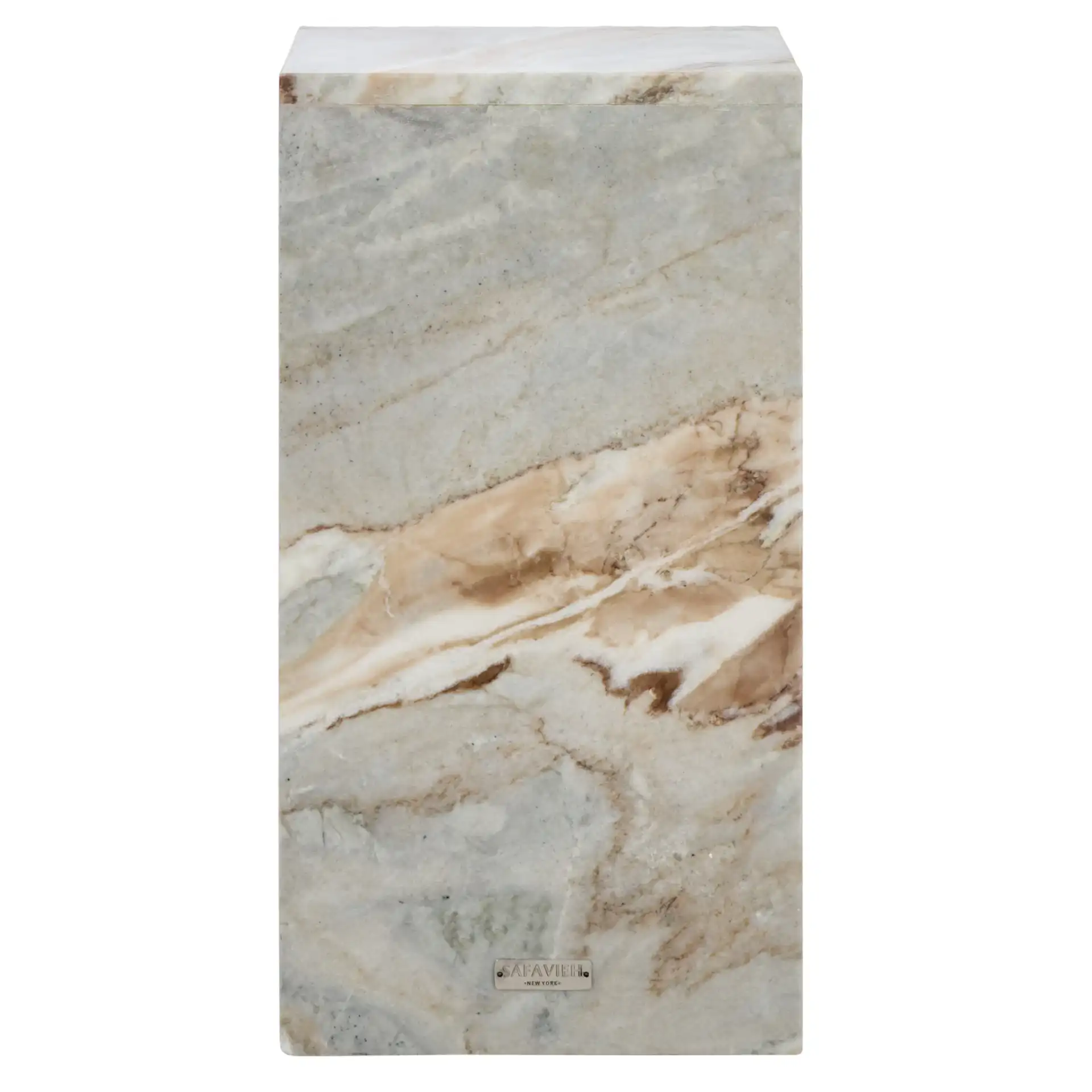 Abriana Marble Side Table in Brown / Gray, detail view