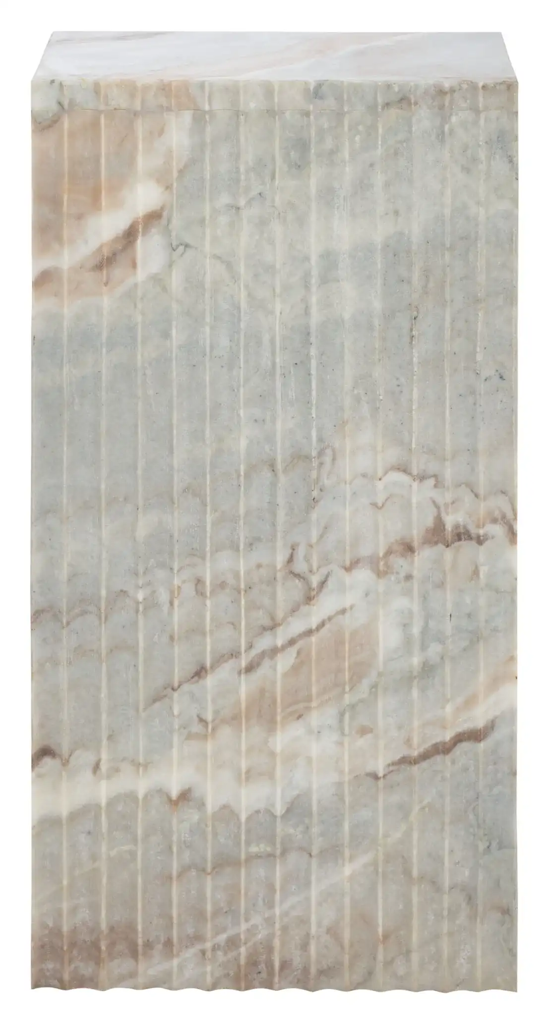 Abriana Marble Side Table in Brown / Gray