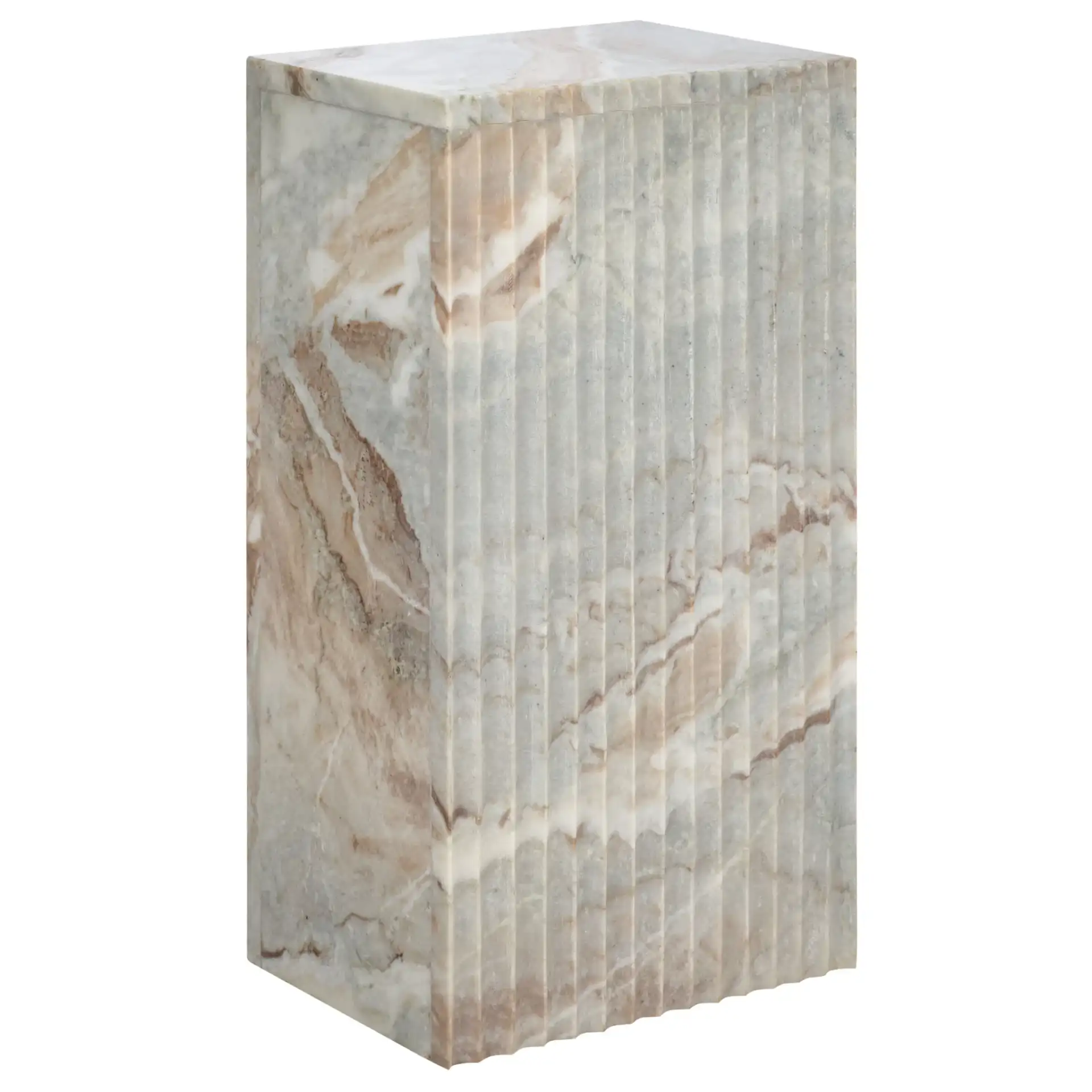 Abriana Marble Side Table in Brown / Gray, detail view