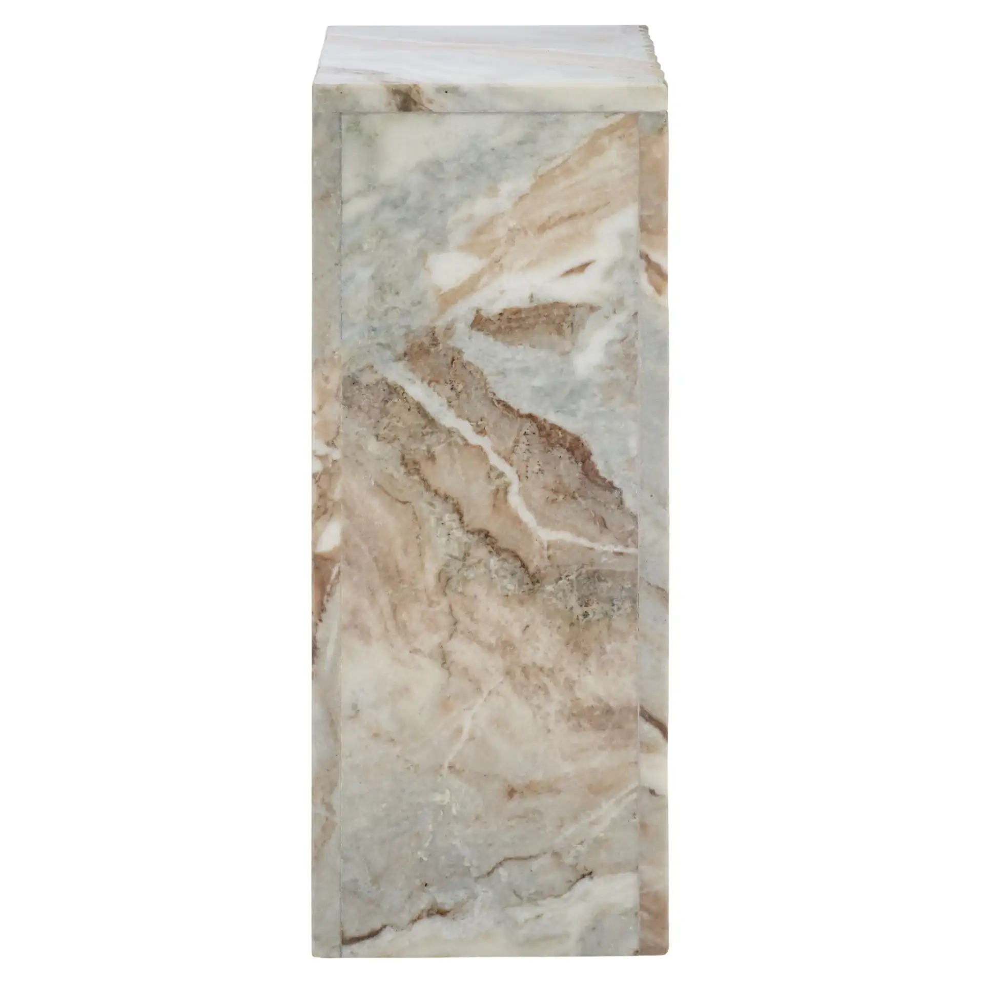 Abriana Marble Side Table in Brown / Gray, detail view