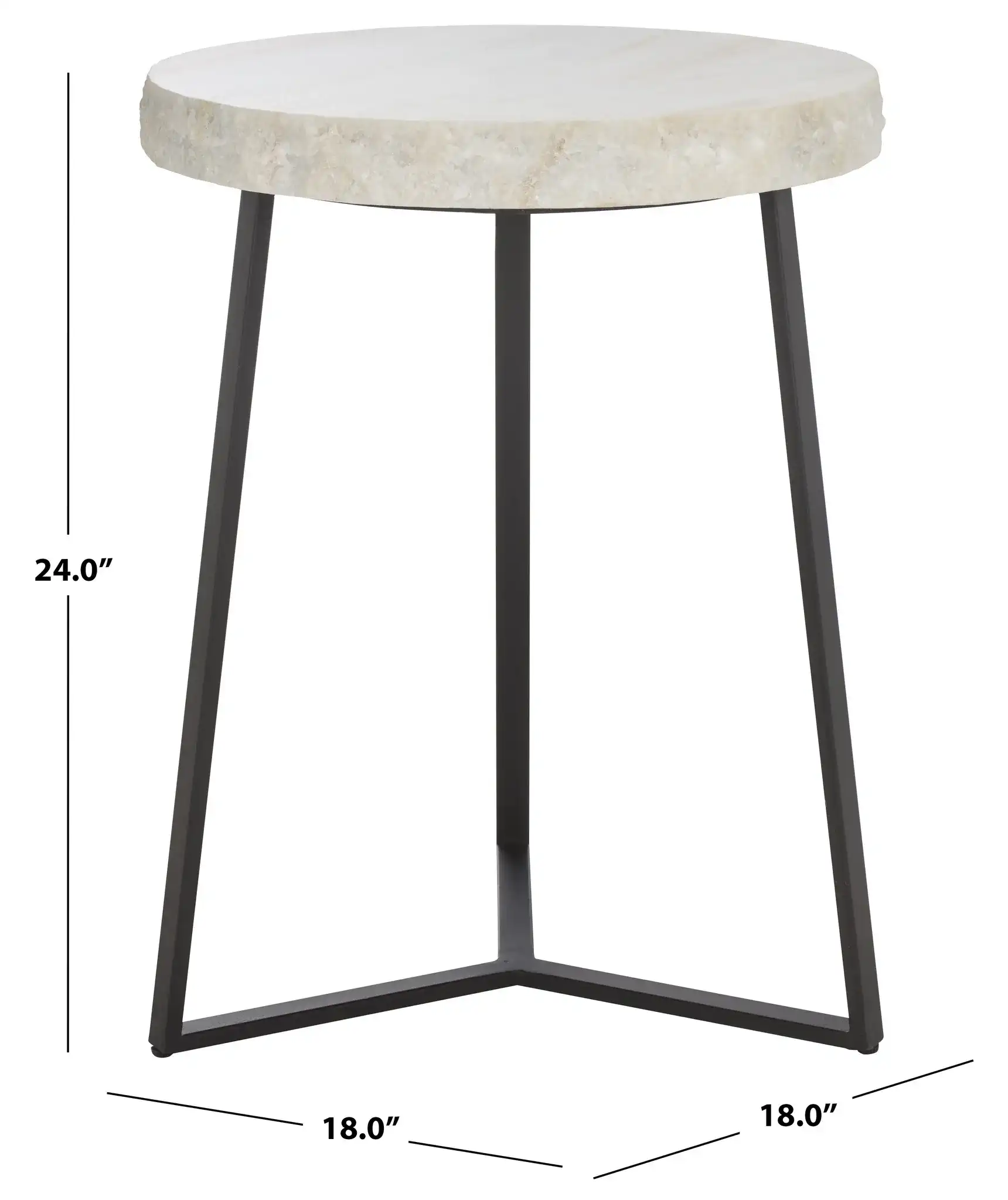Elenore Marble Side Table in Cream / Black, detail view