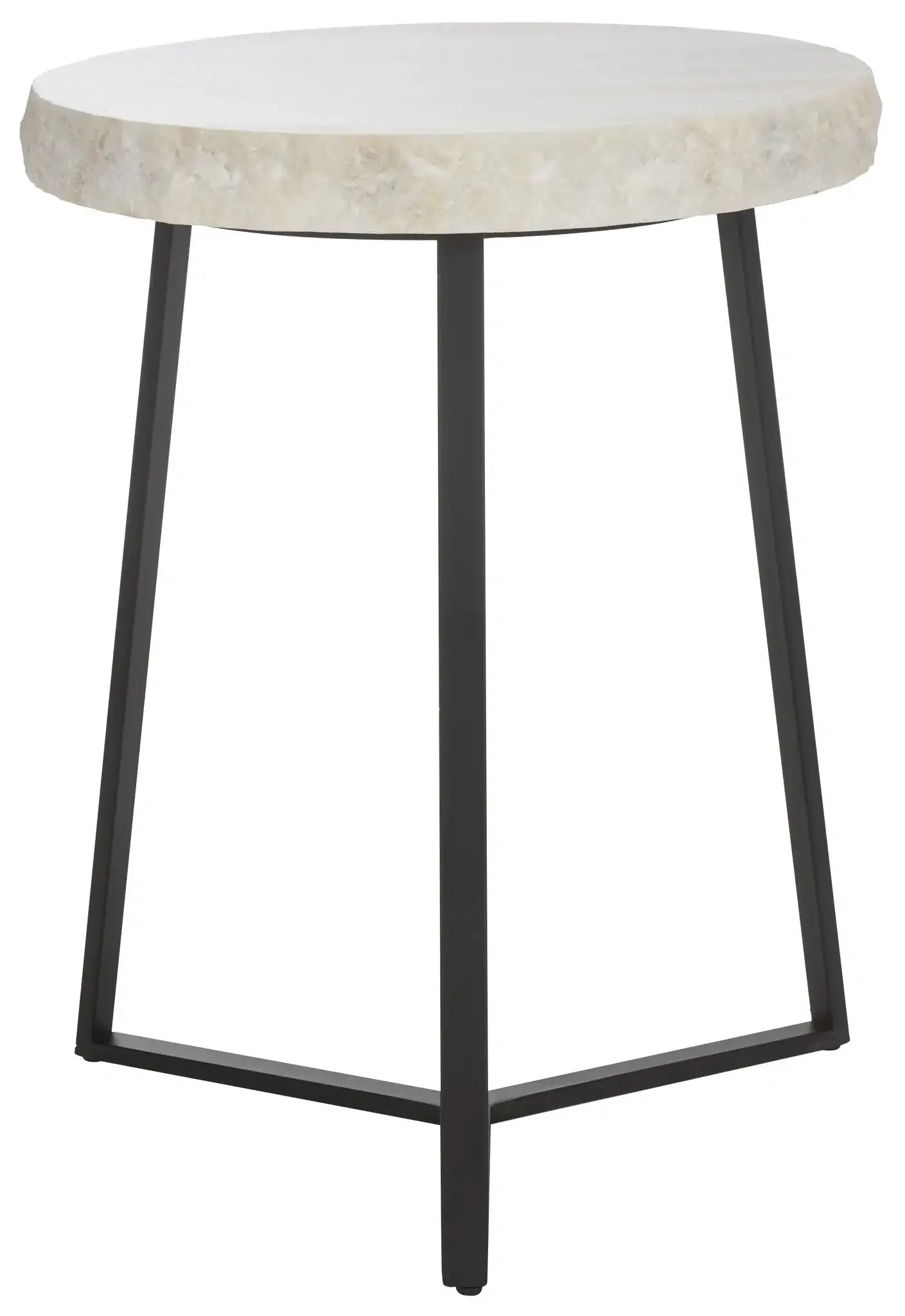 Elenore Marble Side Table in Cream / Black