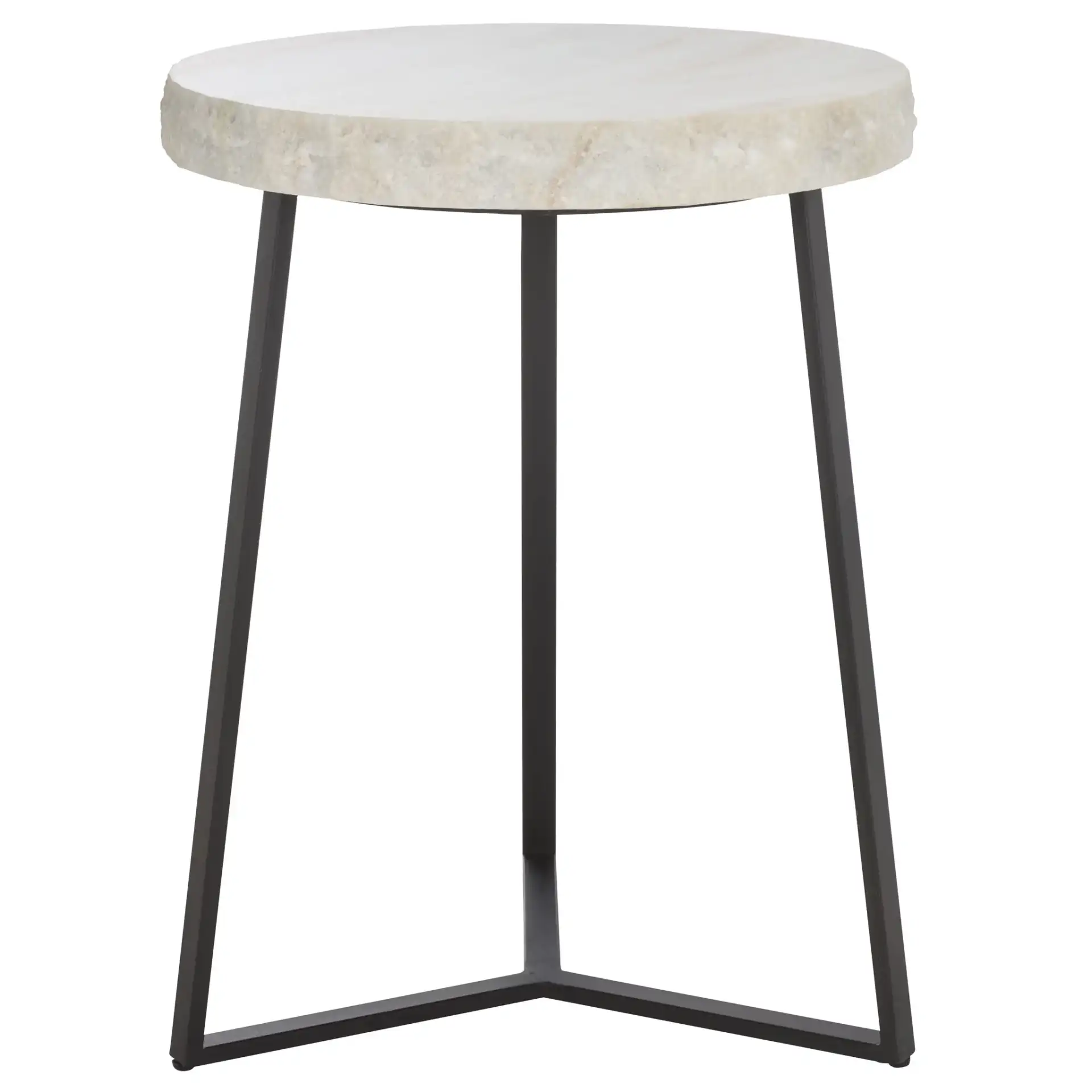 Elenore Marble Side Table in Cream / Black, detail view