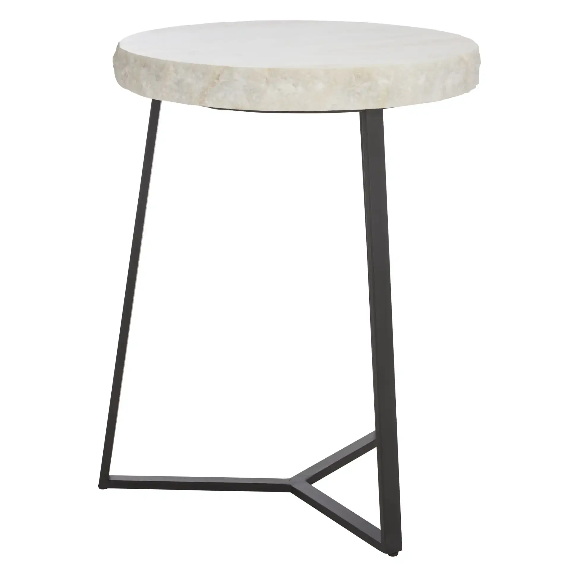Elenore Marble Side Table in Cream / Black, detail view