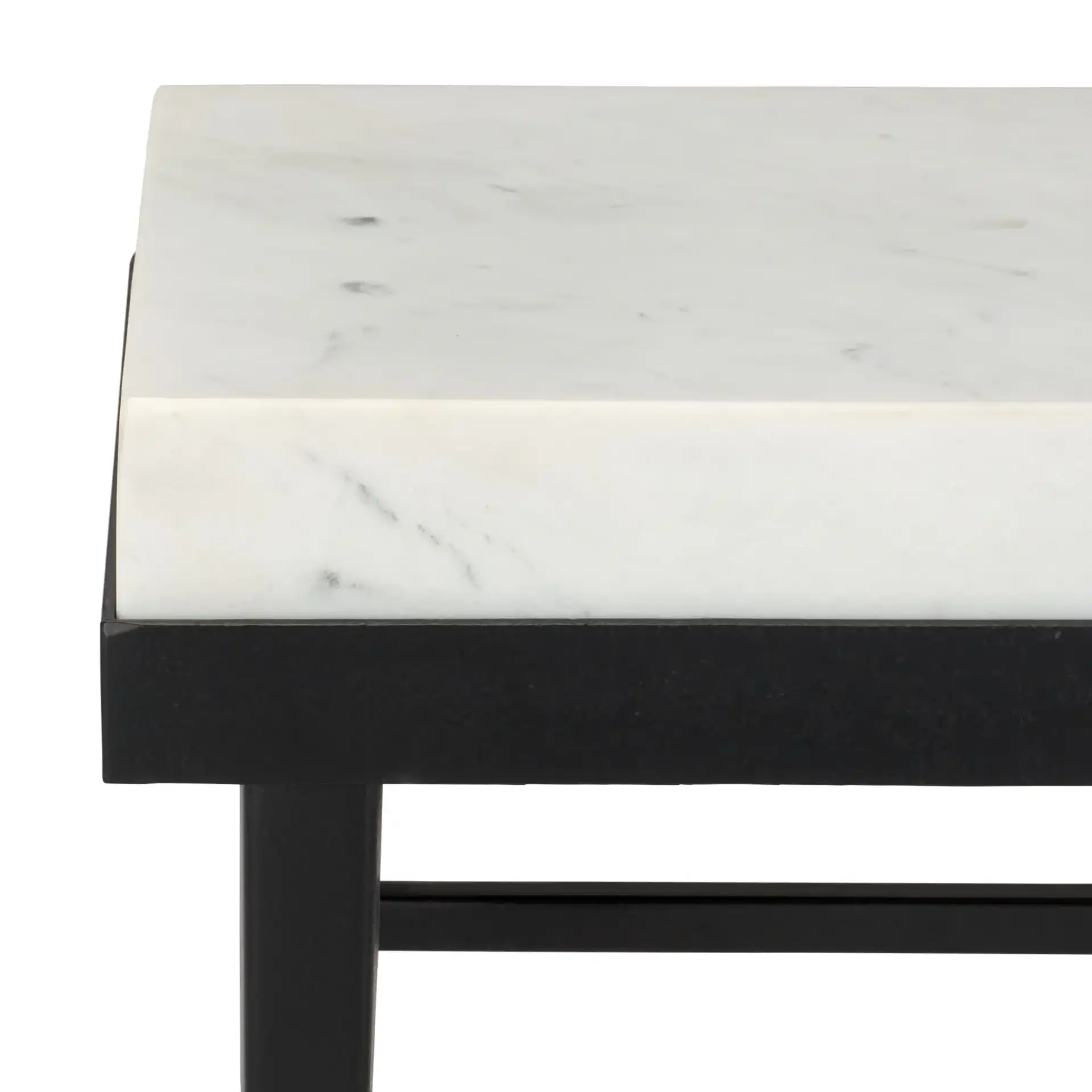 Eldin Marble Side Table in Cream / Black in a styled room