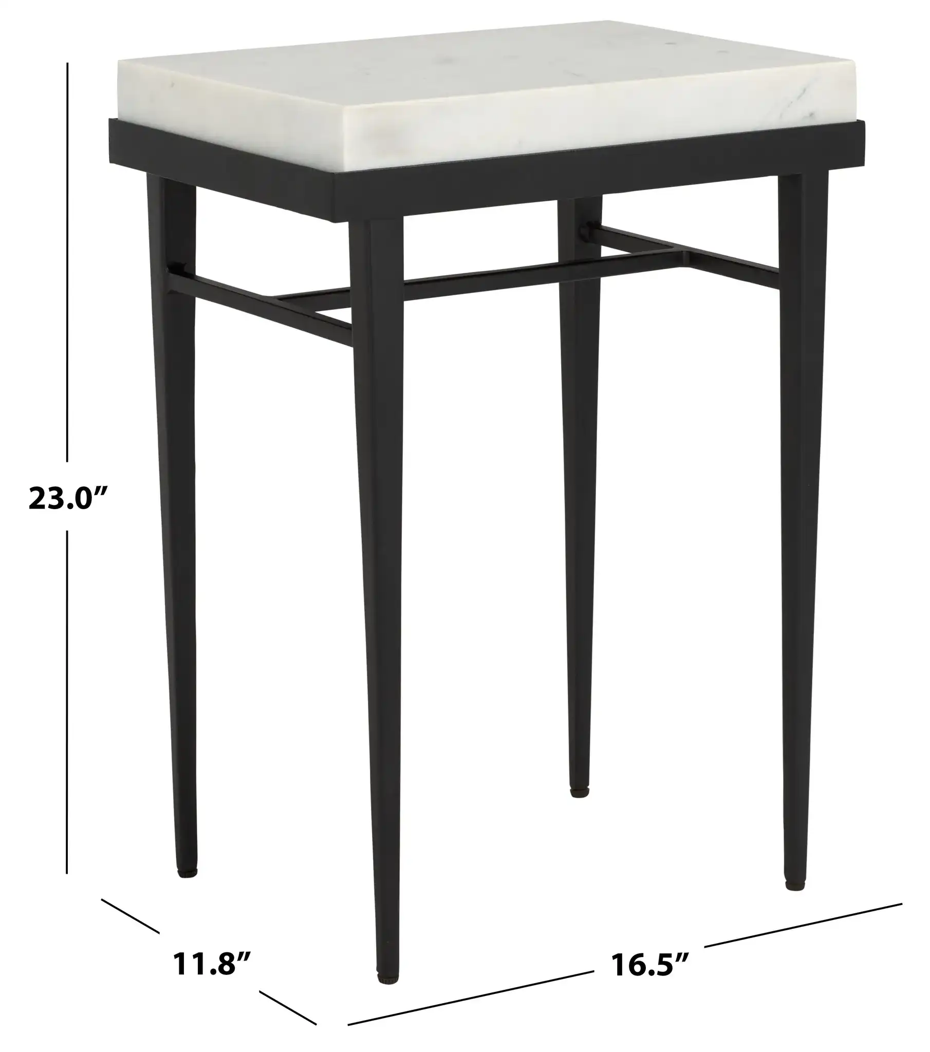 Eldin Marble Side Table in Cream / Black, detail view