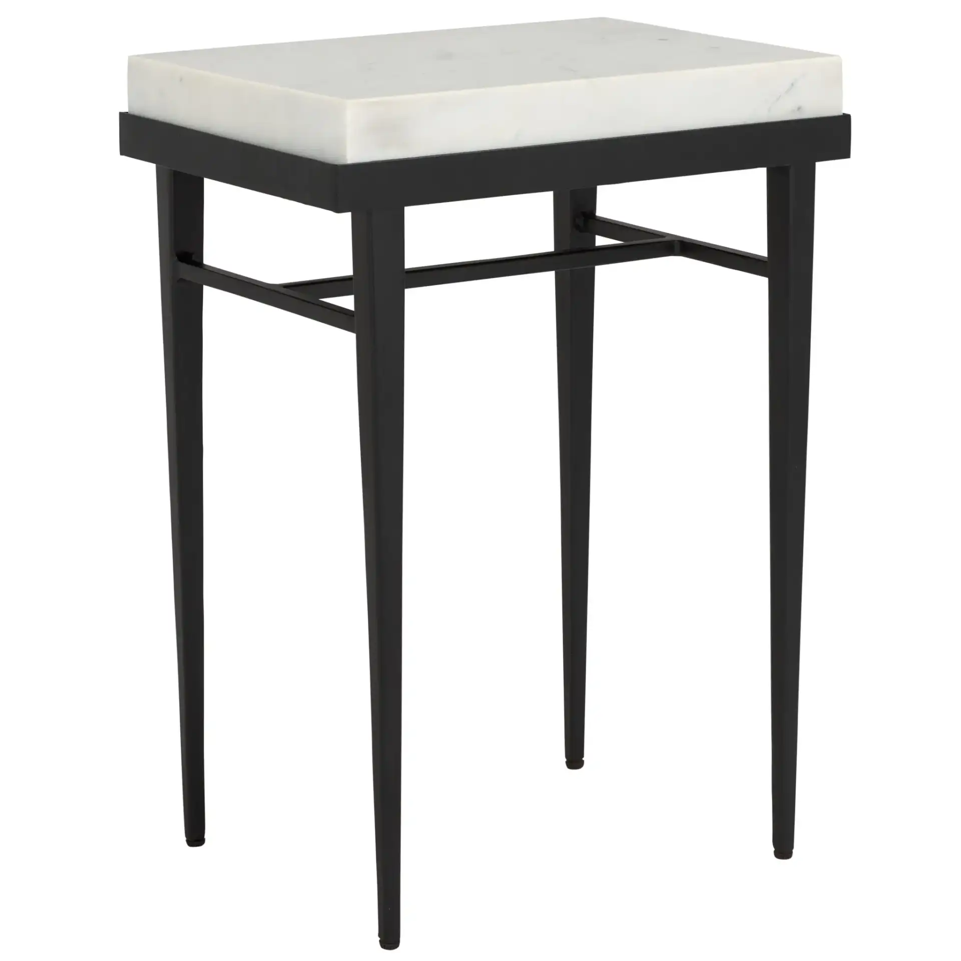 Eldin Marble Side Table in Cream / Black, detail view