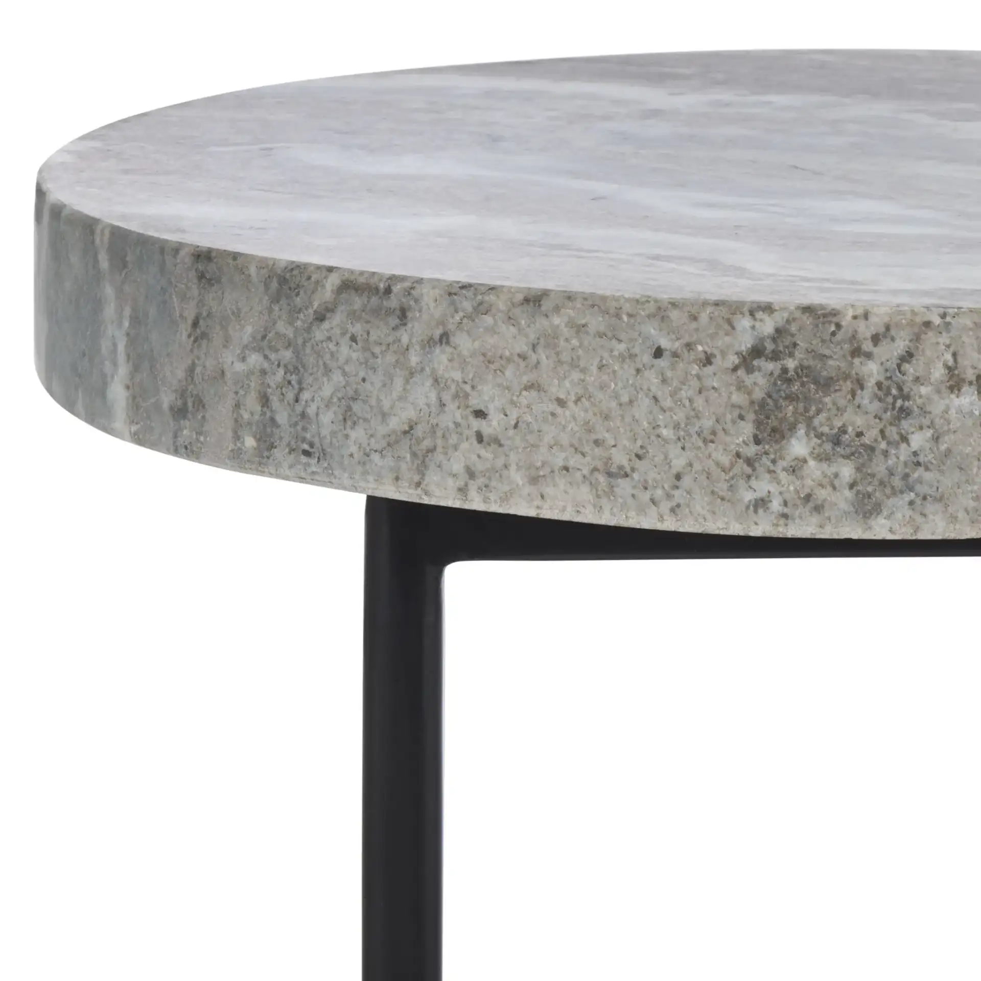 Marasu Marble Side Table in Green Gray / Black in a styled room