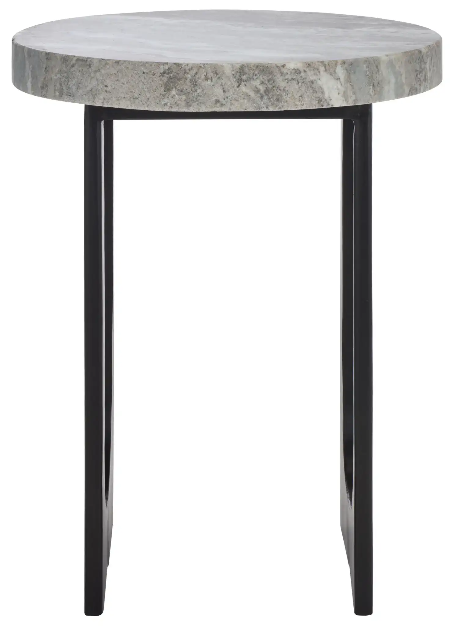 Marasu Marble Side Table in Green Gray / Black