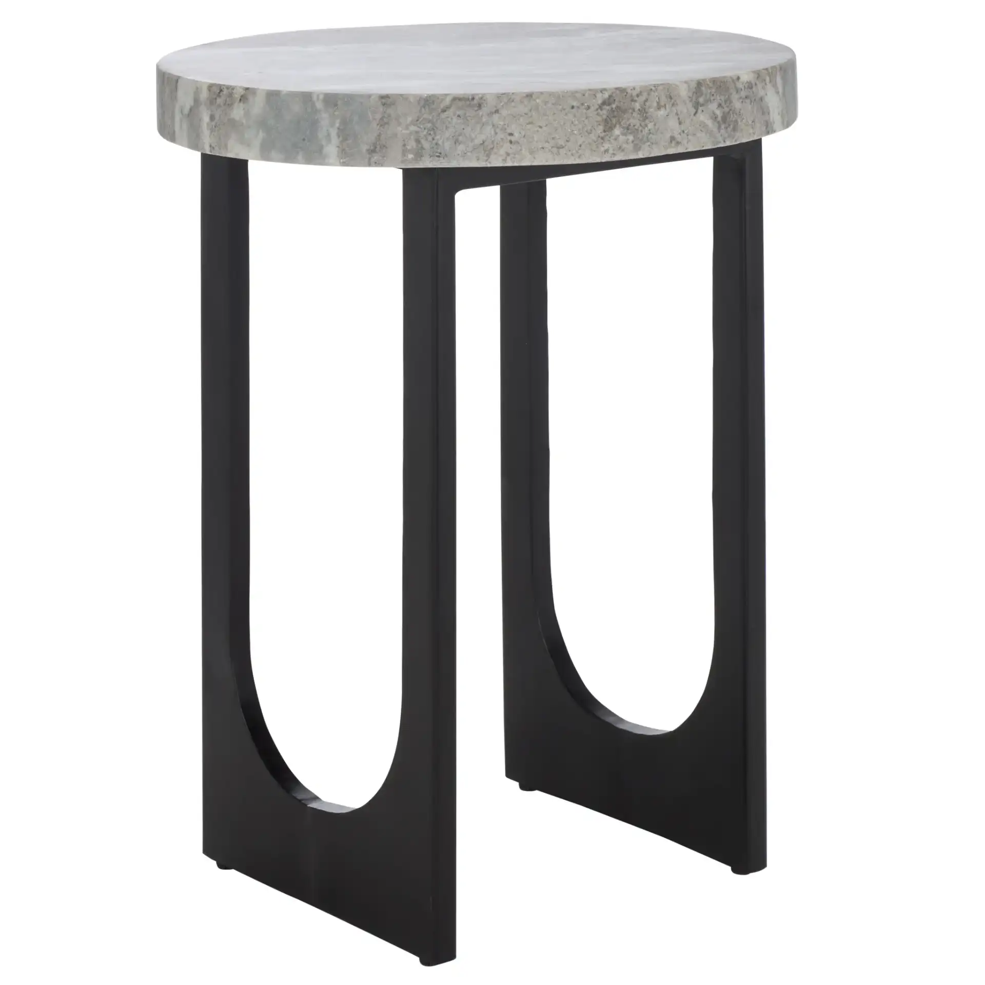 Marasu Marble Side Table in Green Gray / Black, detail view