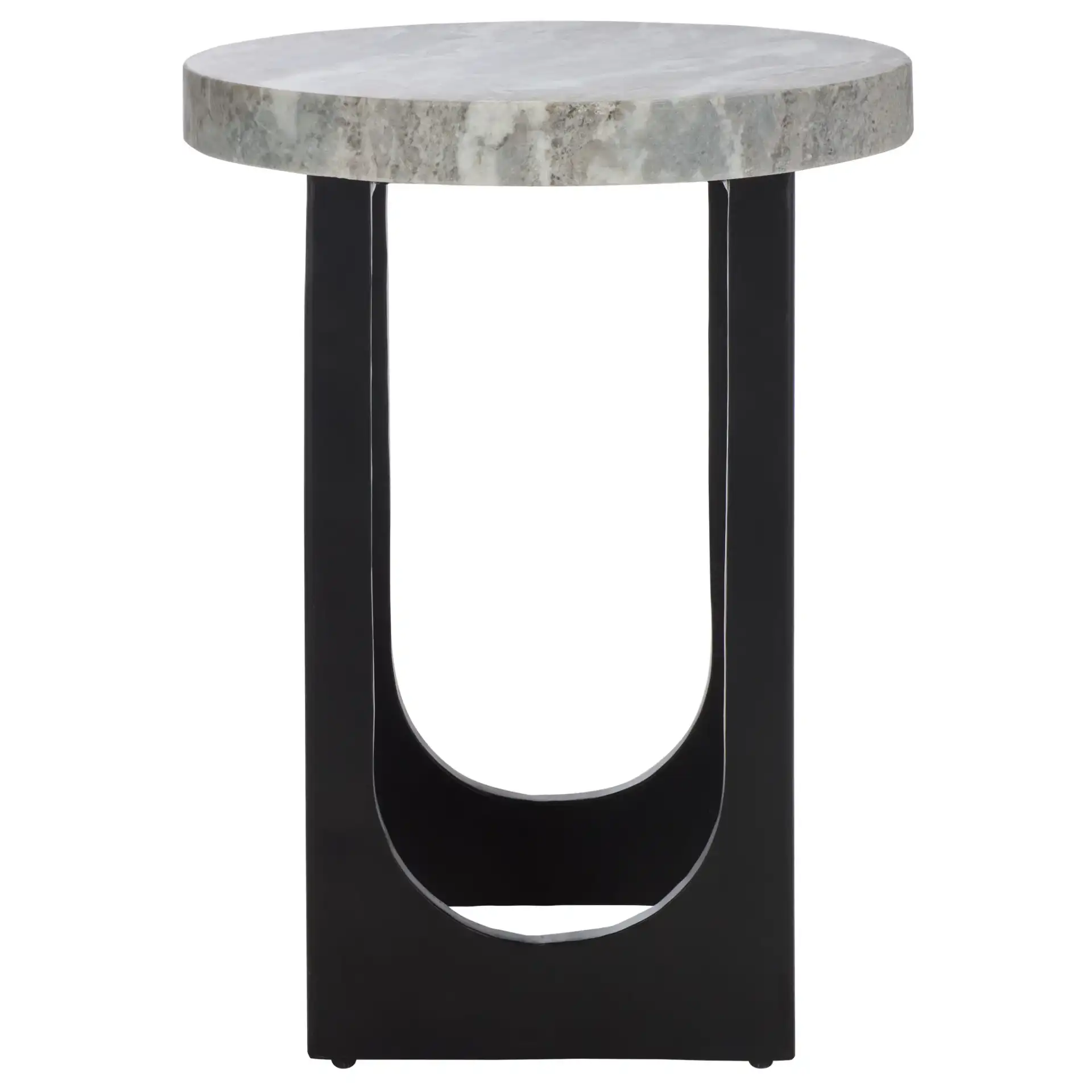 Marasu Marble Side Table in Green Gray / Black, detail view