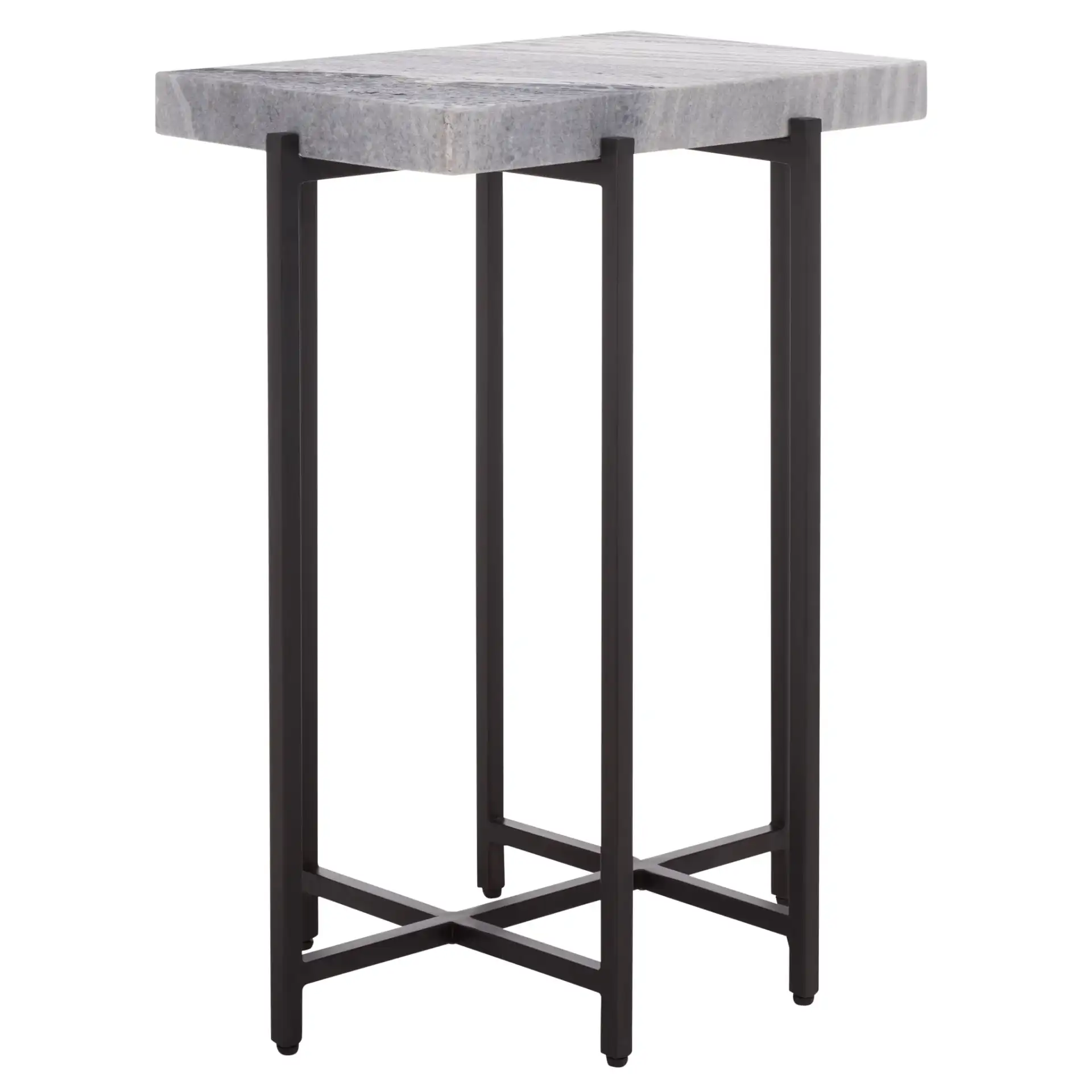Aloha Marble Side Table in Gray / Black, detail view