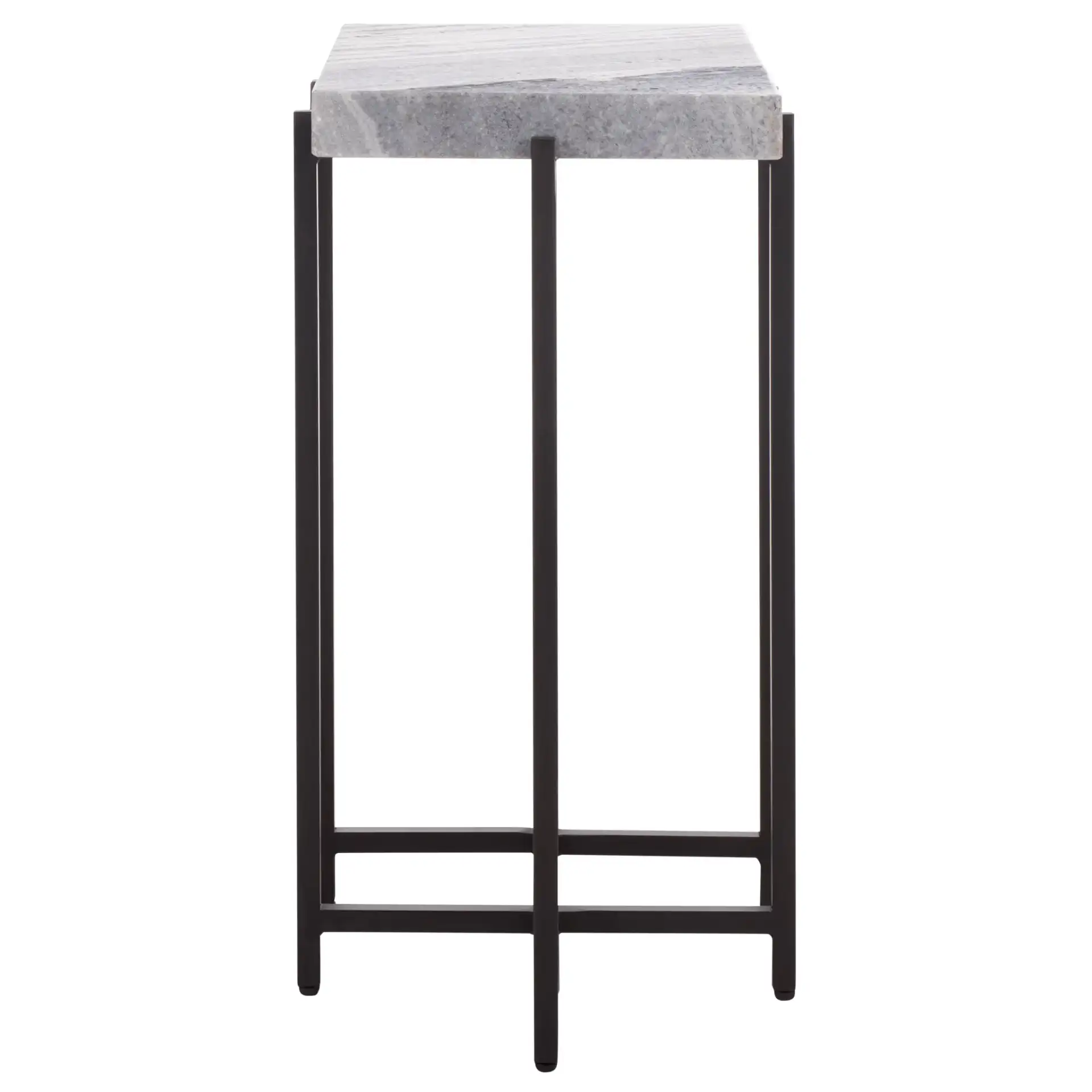 Aloha Marble Side Table in Gray / Black, detail view