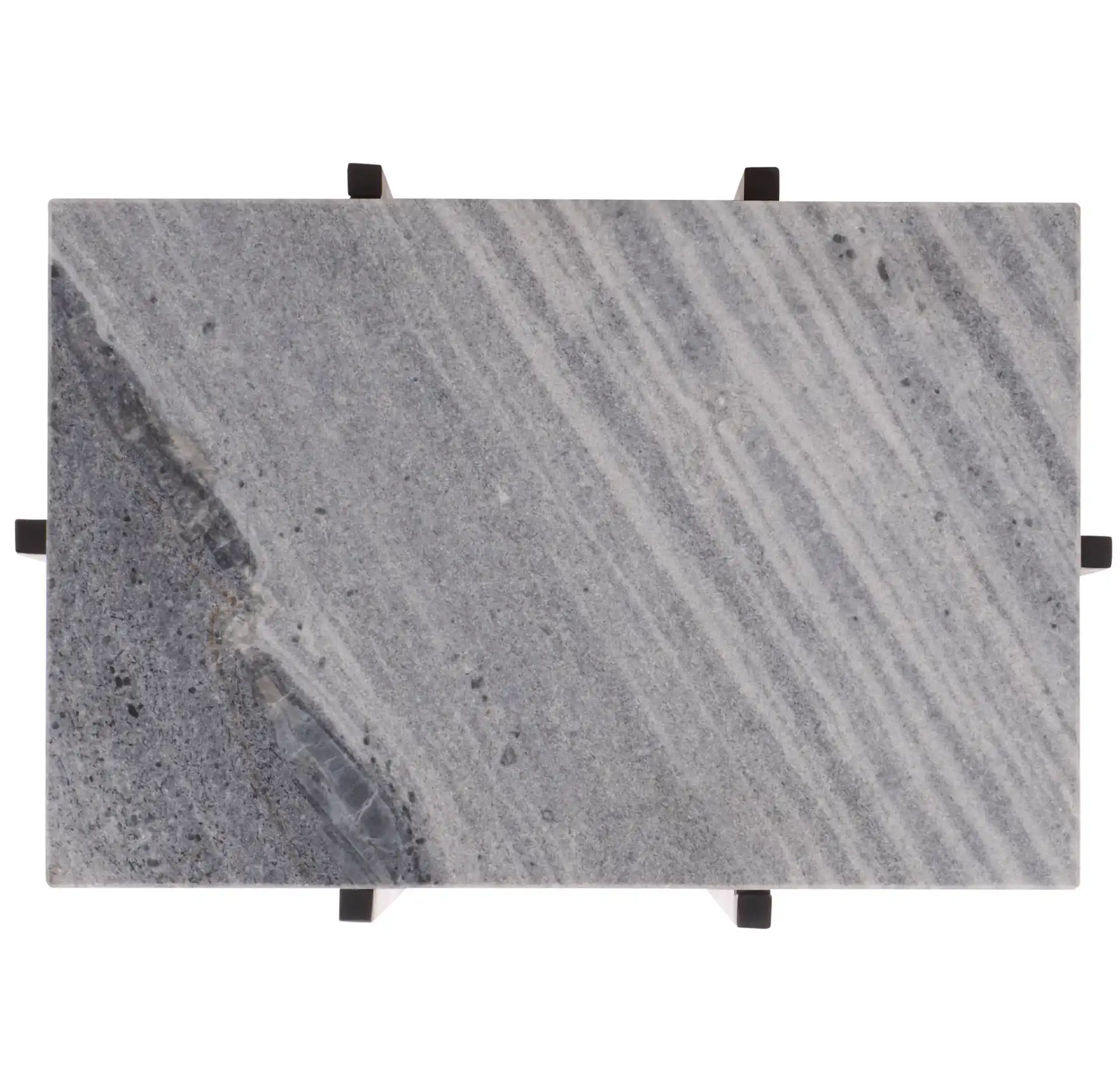 Aloha Marble Side Table in Gray / Black, detail view