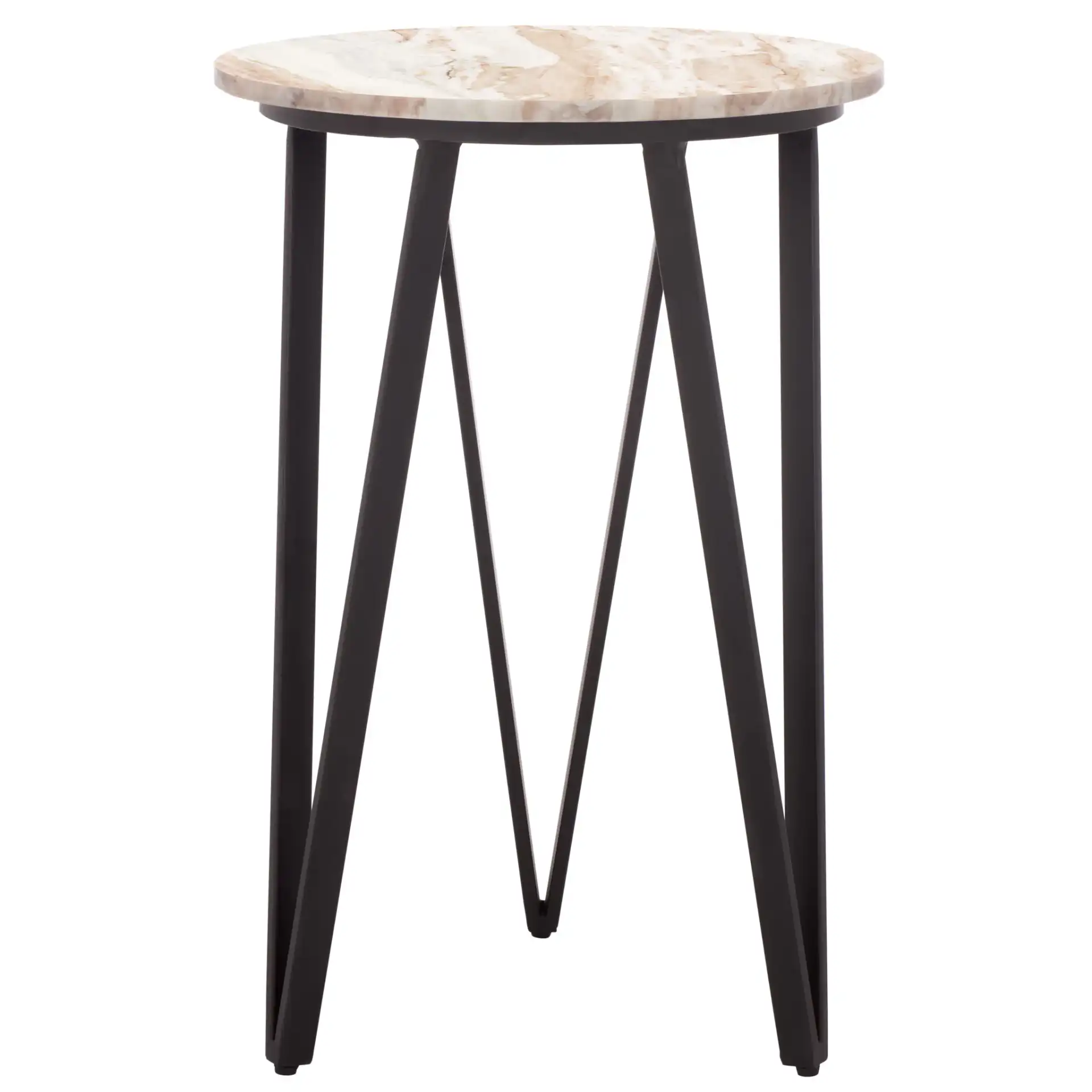 Reni Marble Side Table in Brown / Black, detail view