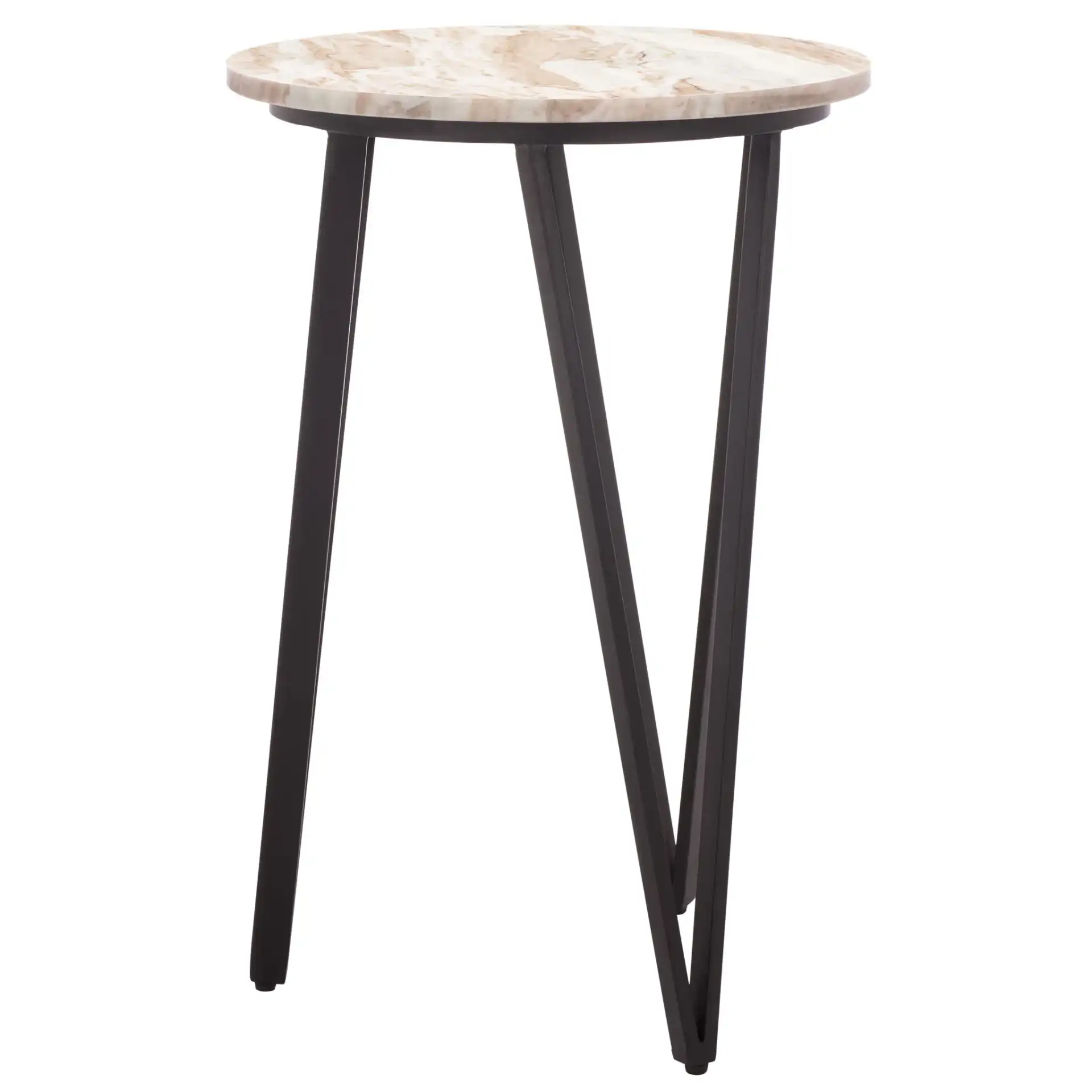Reni Marble Side Table in Brown / Black, detail view