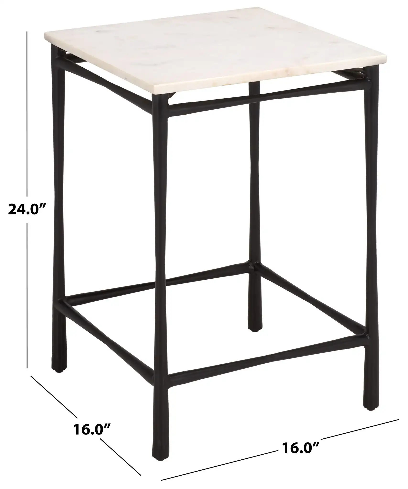 Nadezhda Marble Accent Table in White / Black, detail view